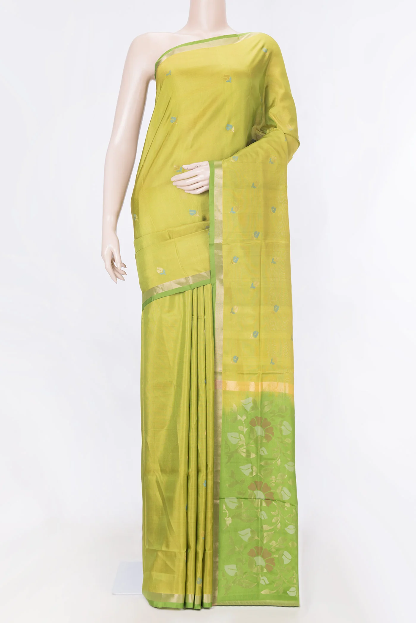 Parrot Green Dual Tone Uppada Silk Saree