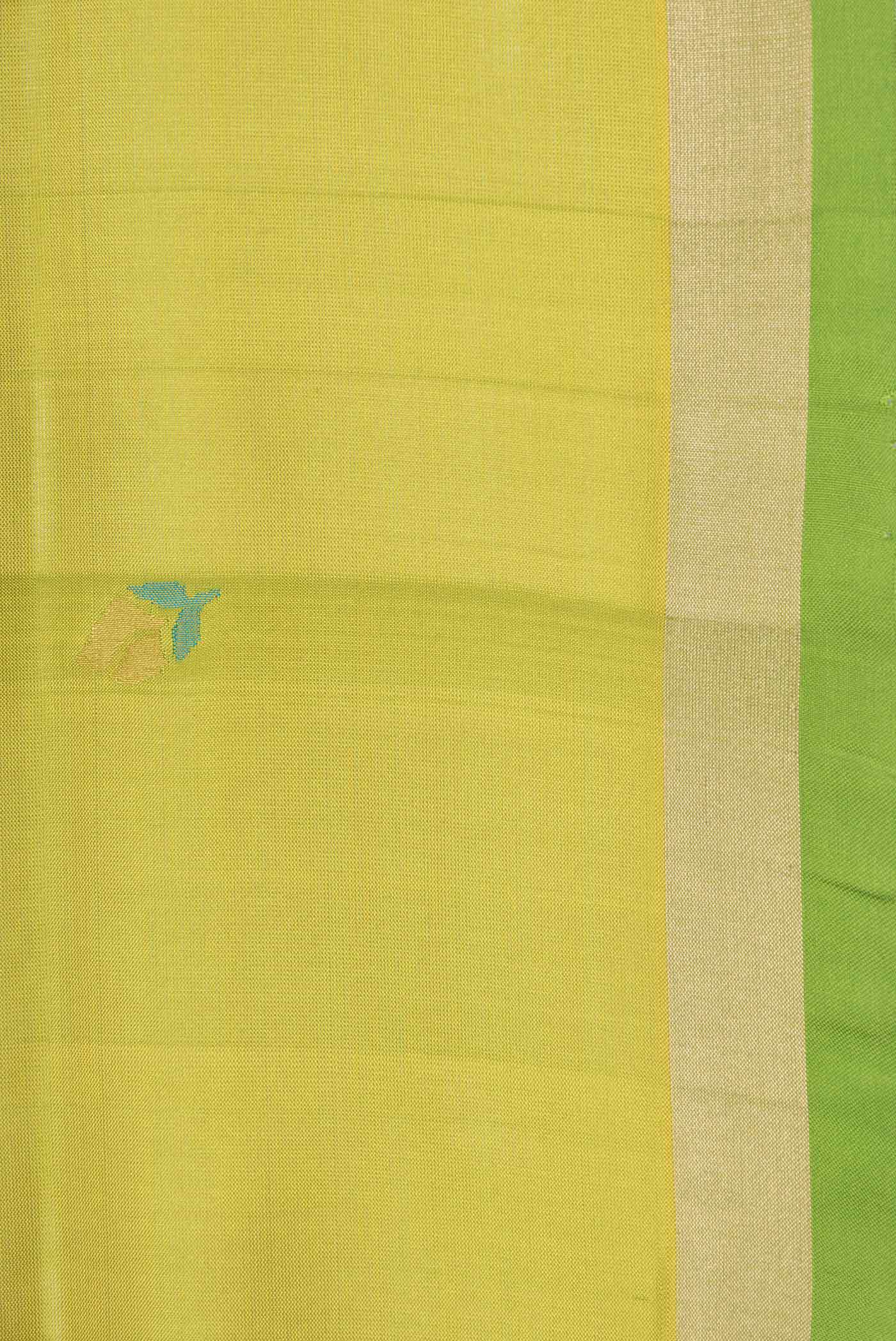 Parrot Green Dual Tone Uppada Silk Saree - Image 3