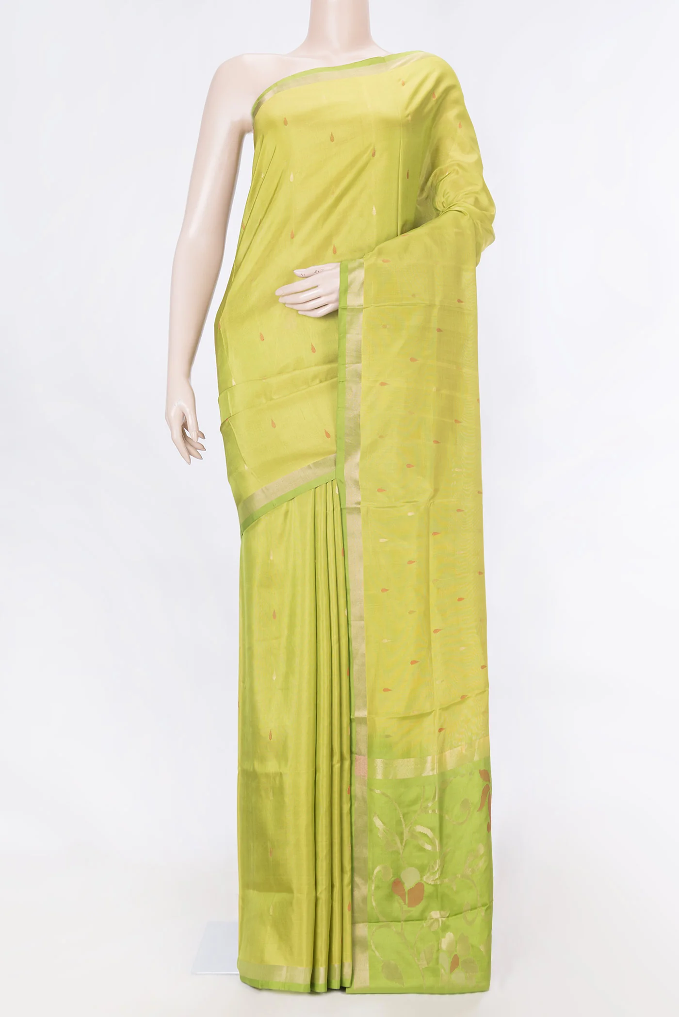 Parrot Green Dual Tone Uppada Silk Saree