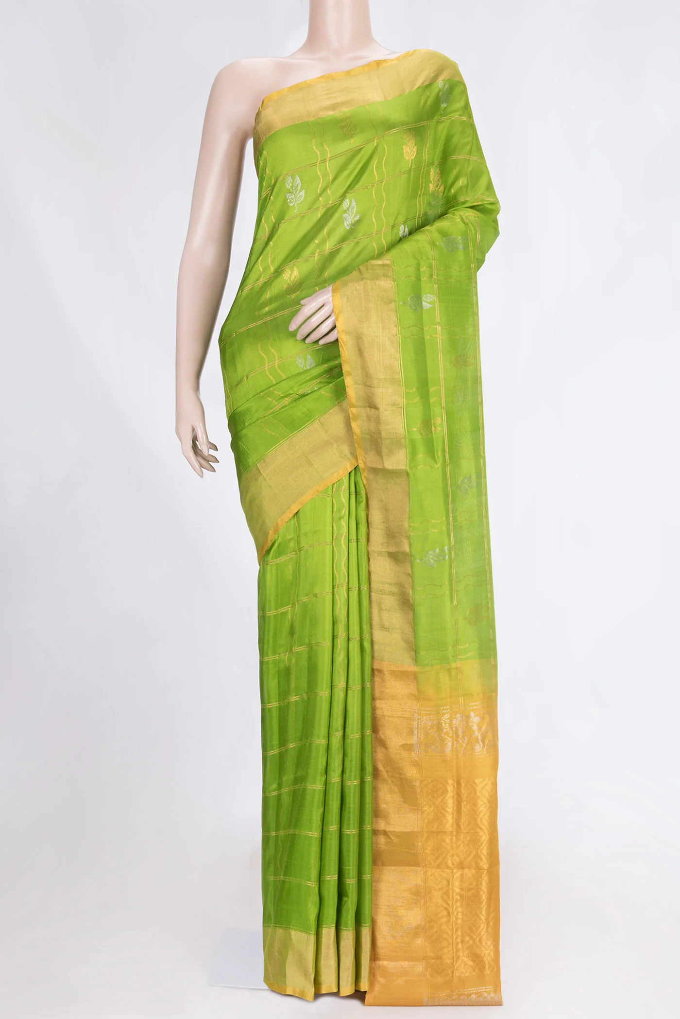 Parrot Green Uppada Silk Saree