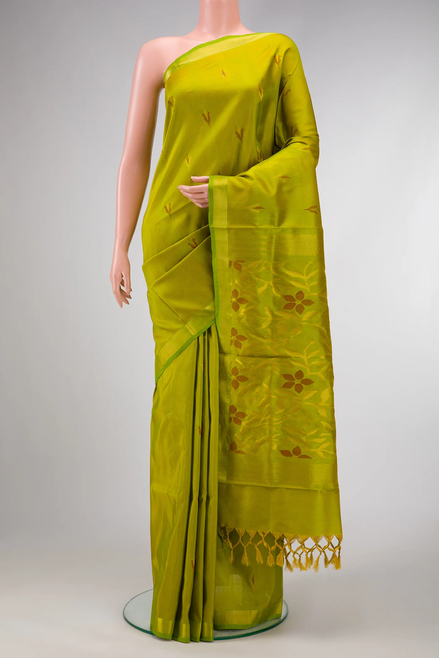 Parrot Green Uppada Silk Saree