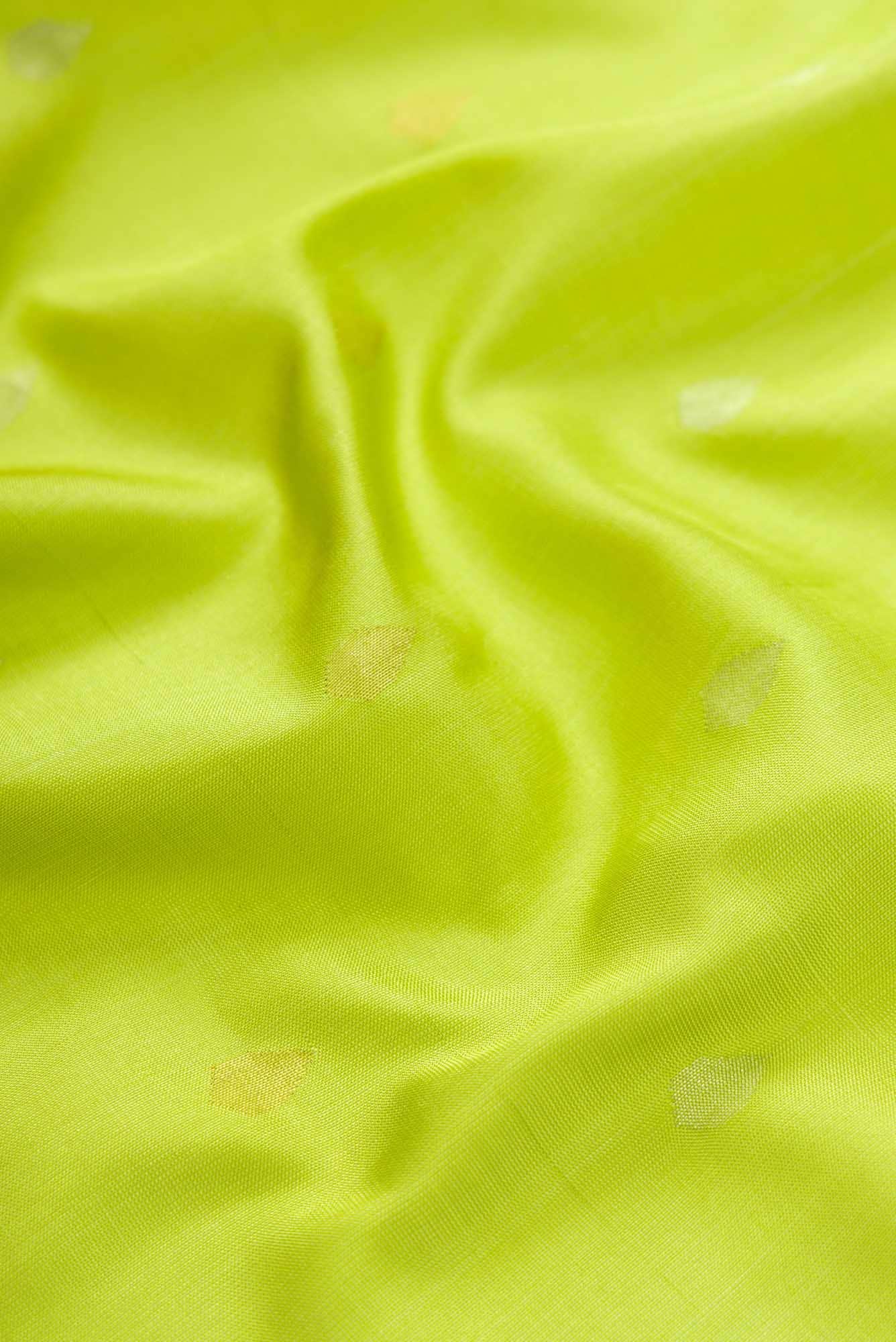 Parrot Green Dual Tone Uppada Silk Saree - Image 3