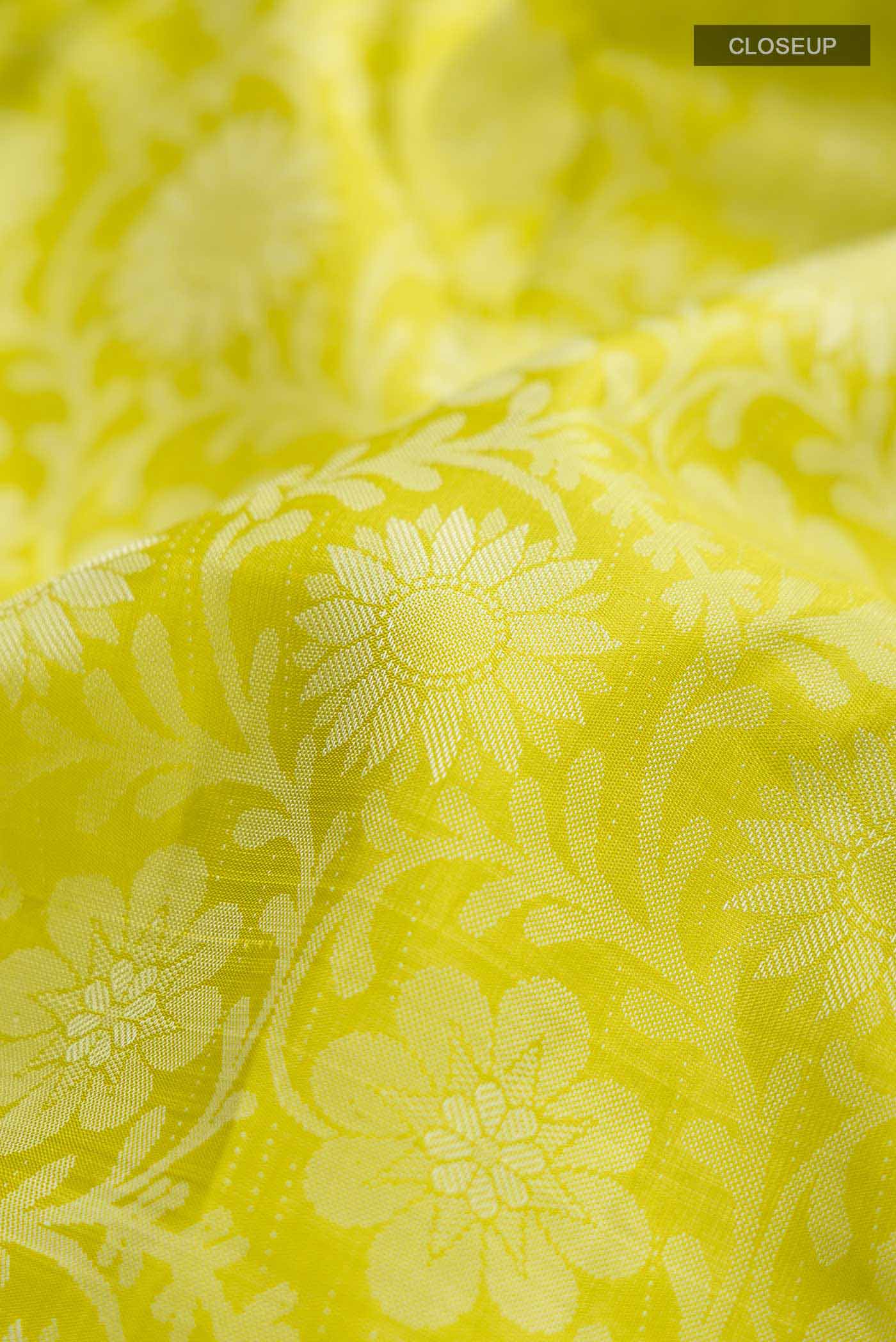 Parrot Green Kanjivaram Silk Saree