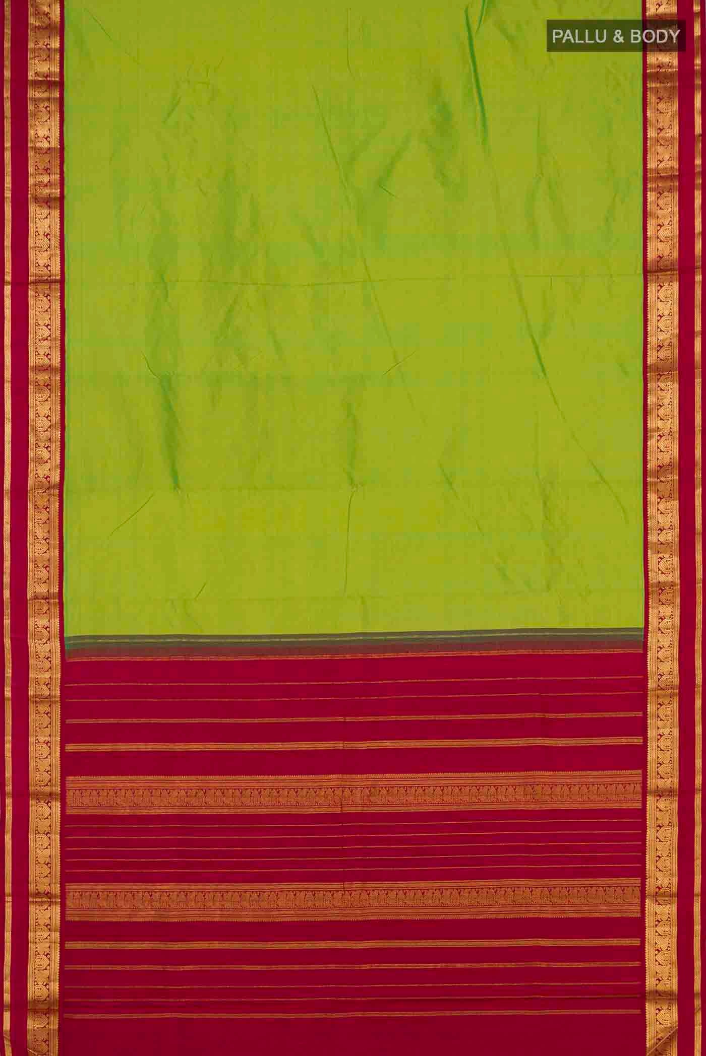 Parrot Green Kanchipuram Silk Saree - Image 5