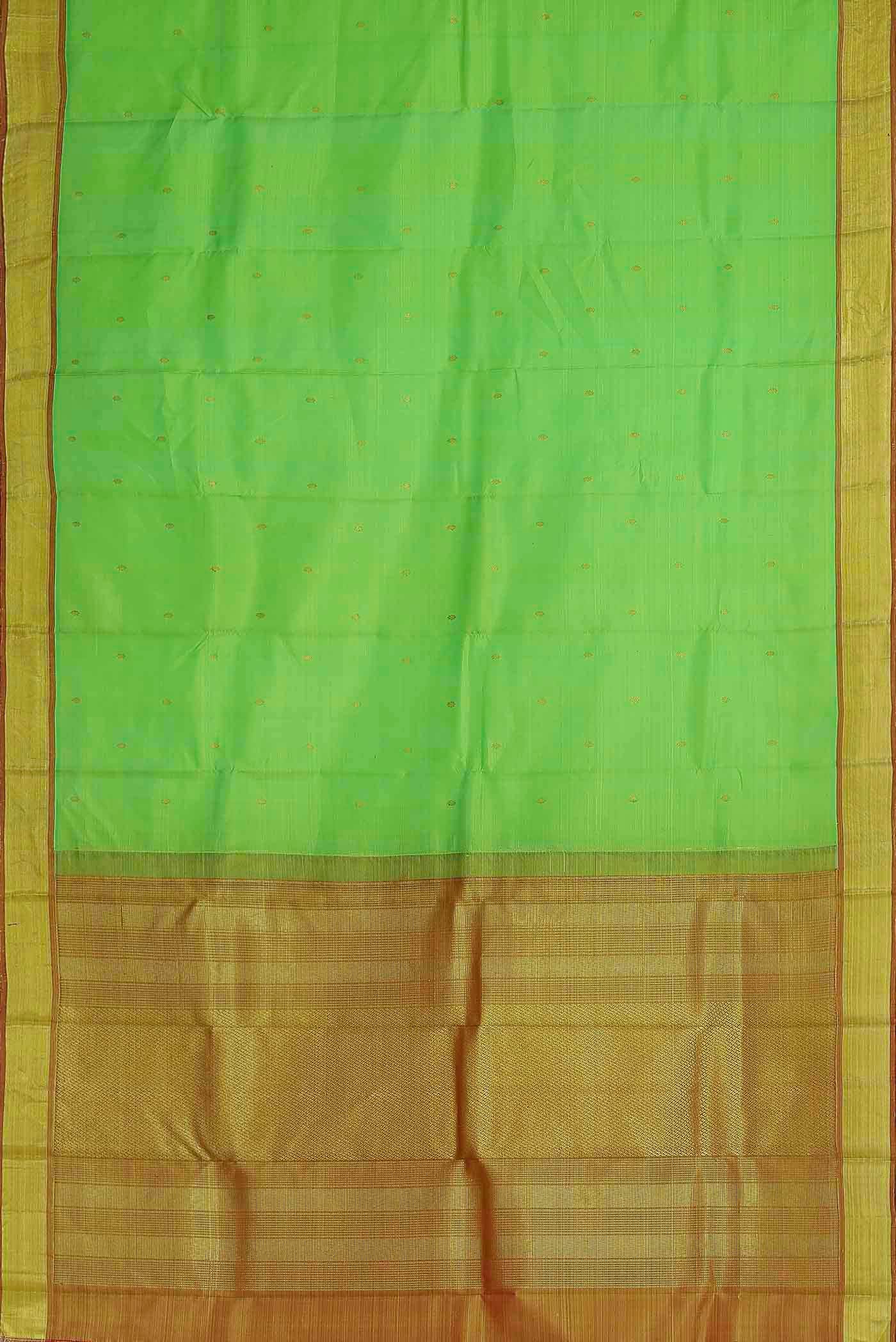 Parrot Green Kanchipuram Silk Saree - Image 4