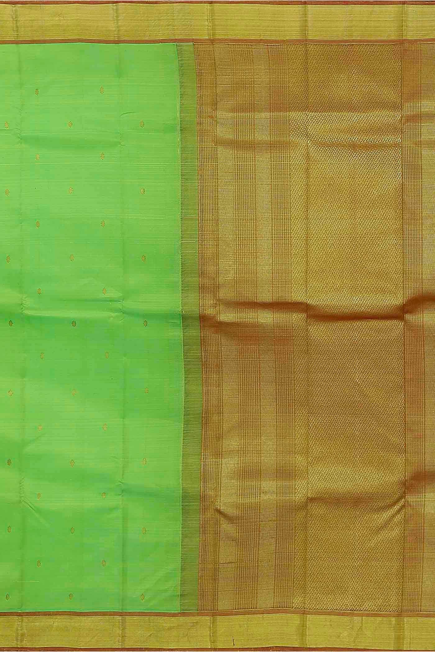 Parrot Green Kanchipuram Silk Saree - Image 5