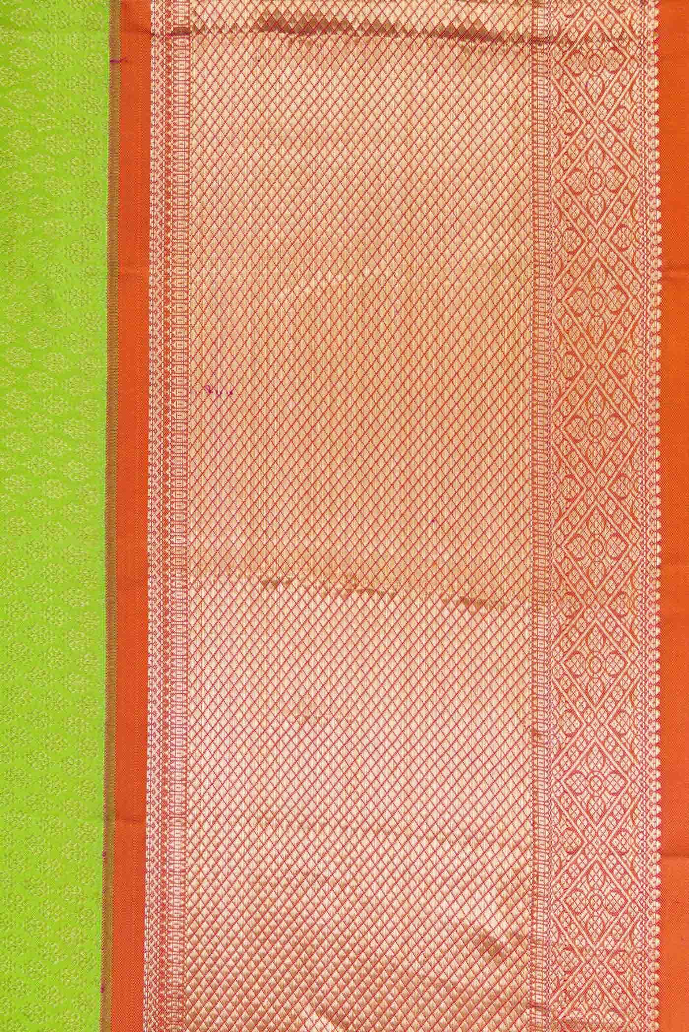 Parrot Green Kanchipuram Silk Saree - Image 11