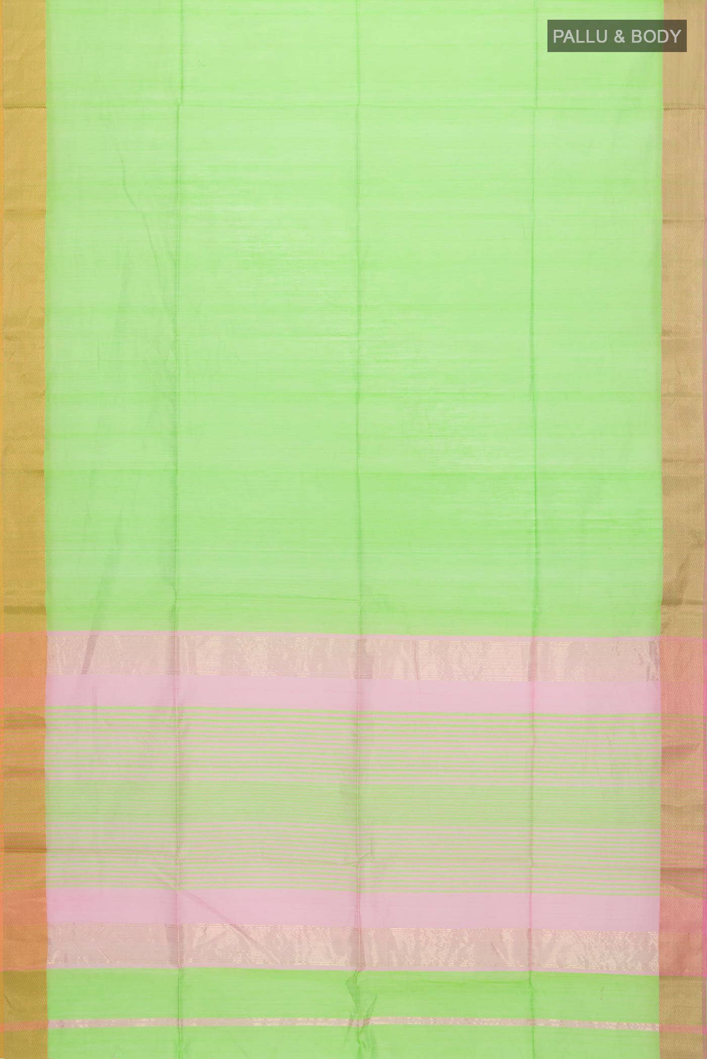 Parrot Green Maheshwari Silk Cotton Saree - Image 2
