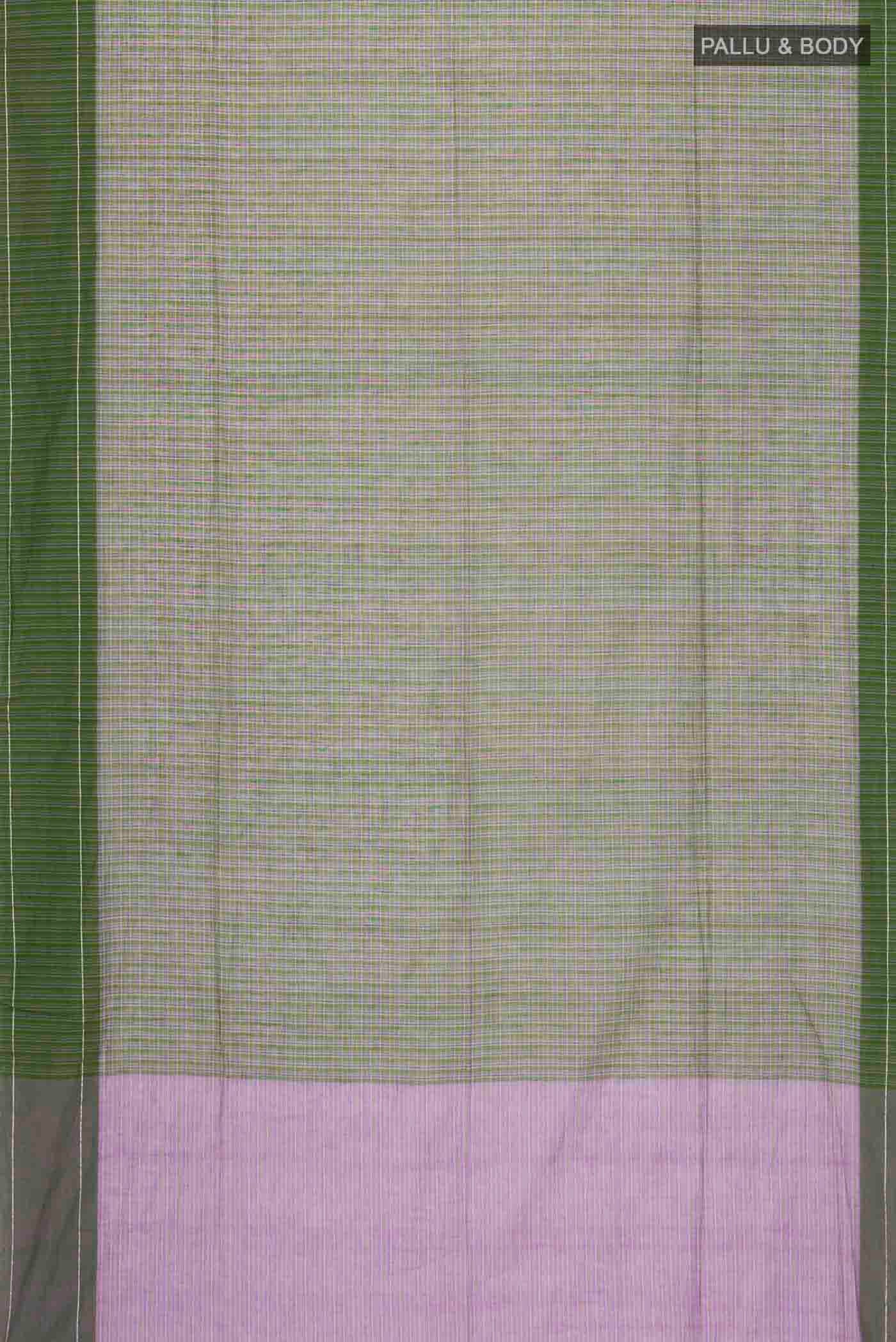 Patang-Dark Green Cotton Saree - Image 5