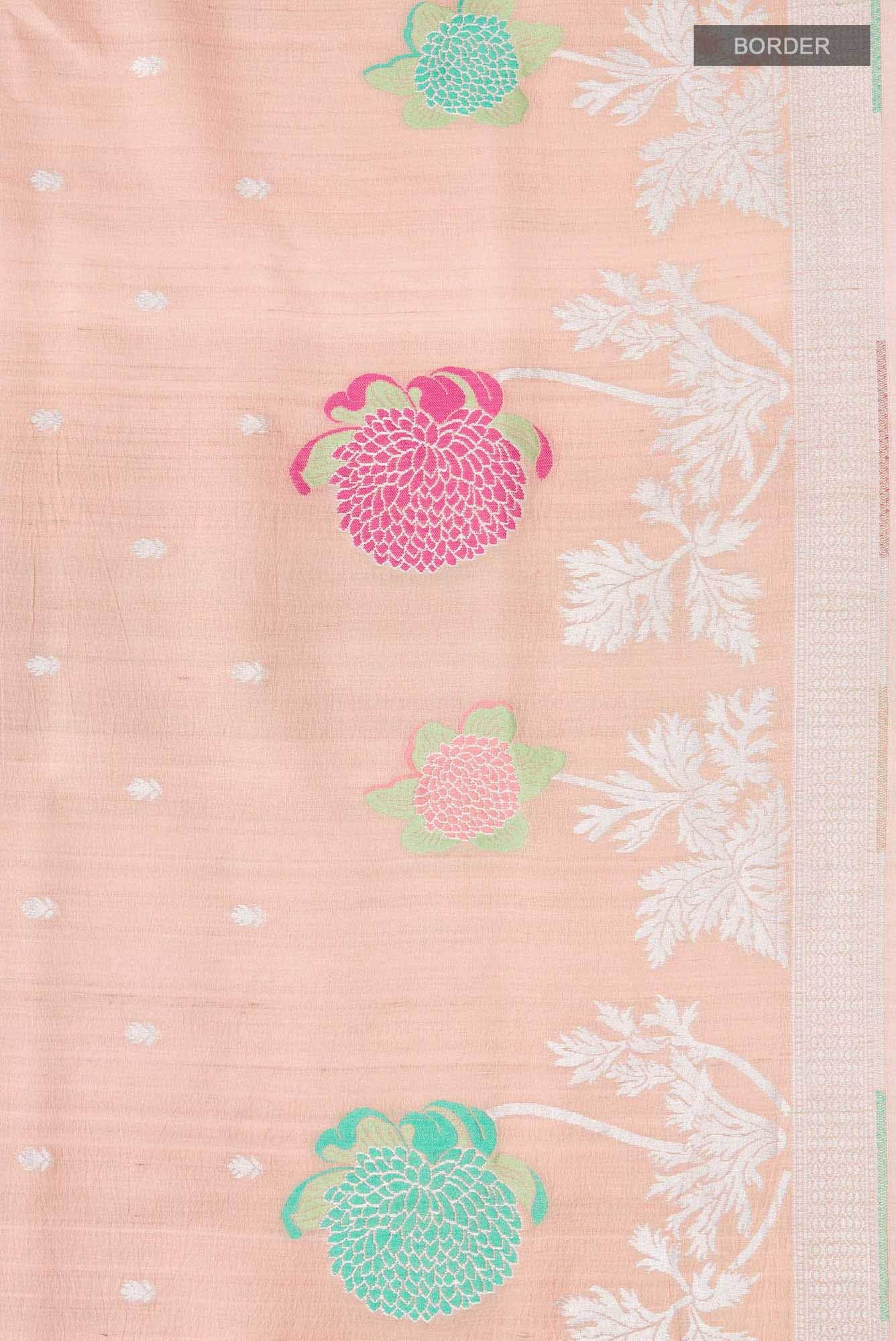 Peach Banarasi Georgette Saree - Image 5