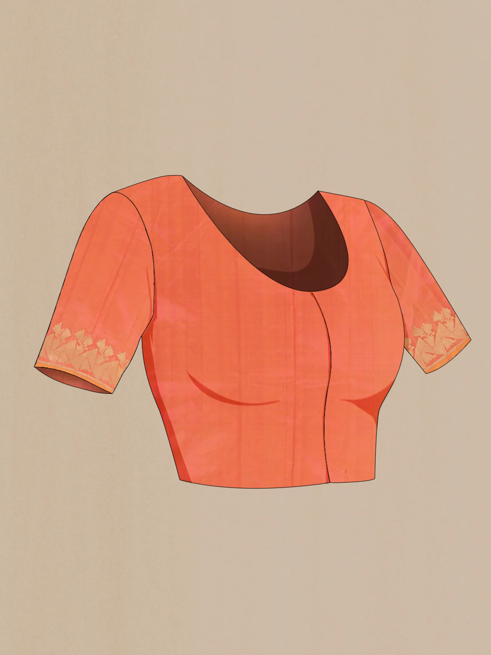 Peach Banarasi Katan Silk Saree - Image 2