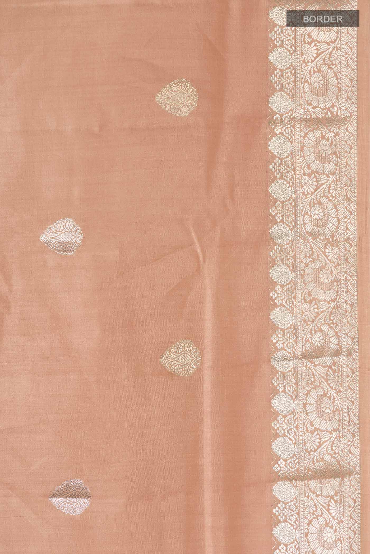 Peach Banarasi Raw Silk Saree - Image 3