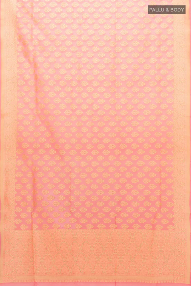 Peach Banarasi Silk Saree - Image 5