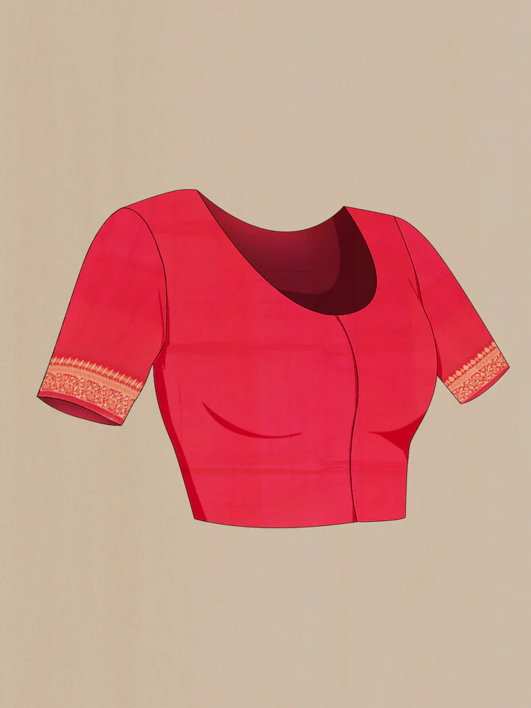 Red Banarasi Silk Saree - Image 4