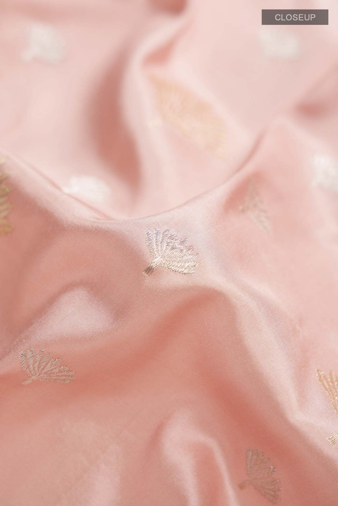 Peach Banarasi Silk Saree - Image 2