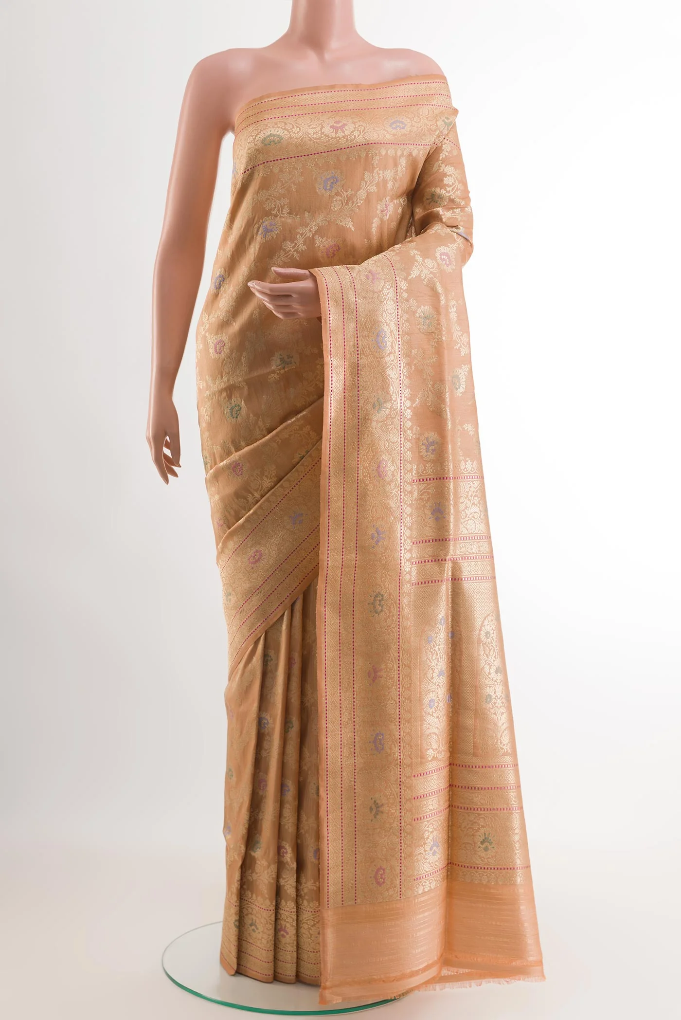 Sandal Banarasi Tussar Silk Saree