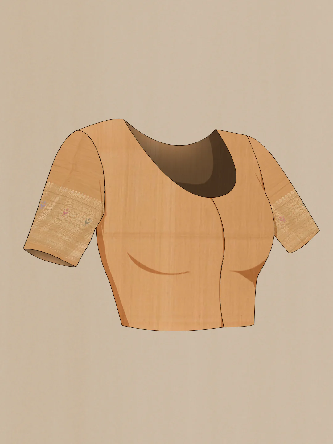 Sandal Banarasi Tussar Silk Saree - Image 4