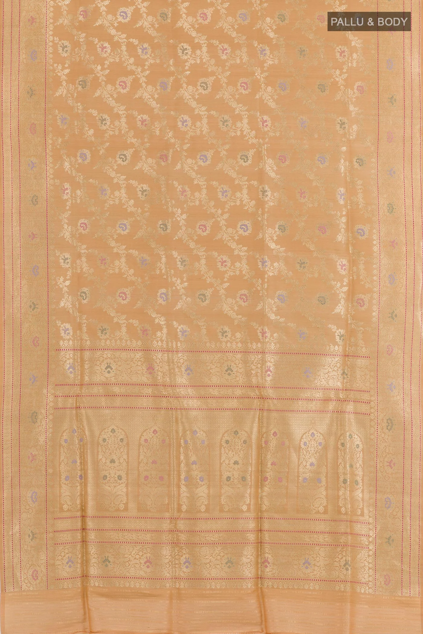 Sandal Banarasi Tussar Silk Saree - Image 5