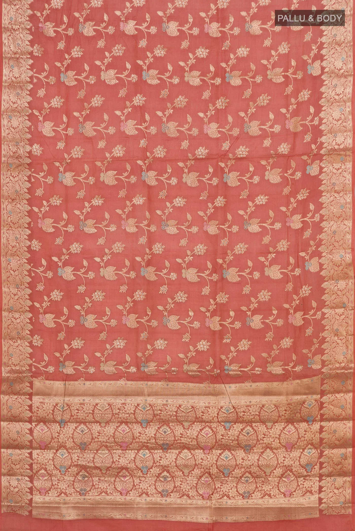 Peach Banarasi Tussar Silk Saree - Image 5