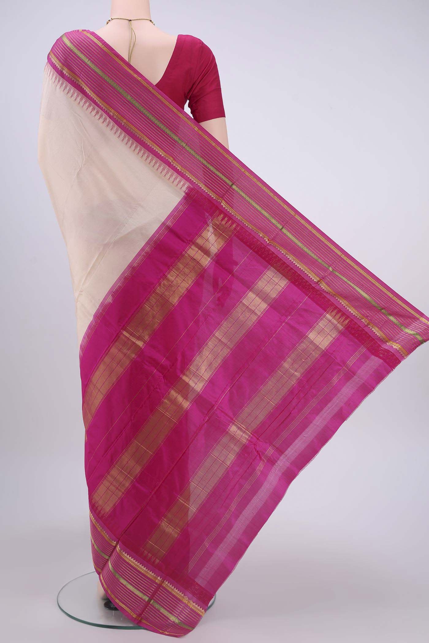 Peach Bangalore Silk - kadyal Saree - Image 3