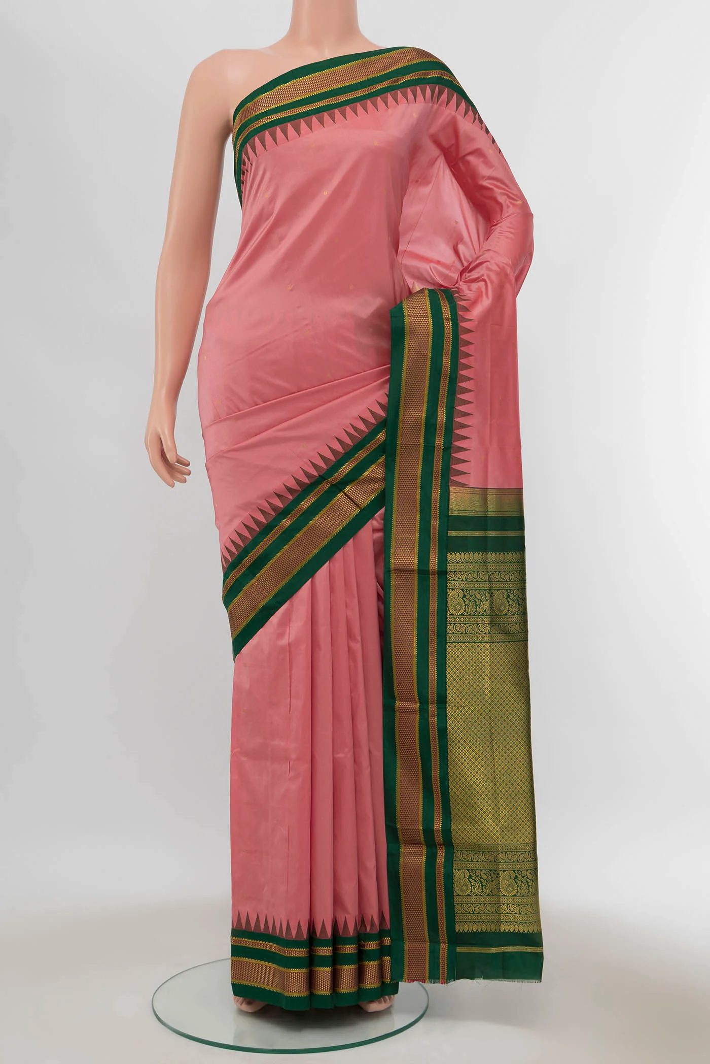 Peach Bangalore Silk - kadyal Saree