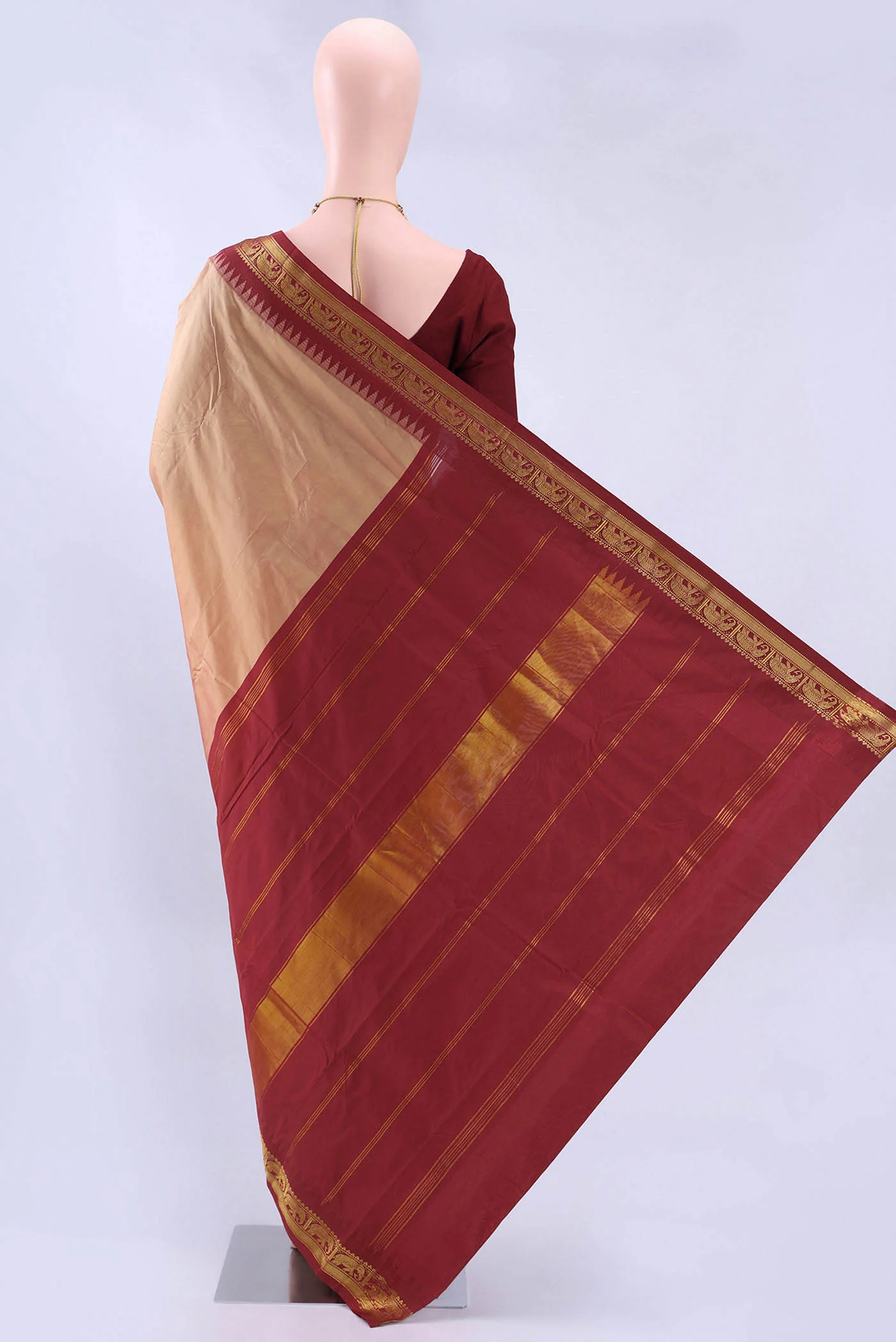 Peach Bangalore Silk Saree - Image 3