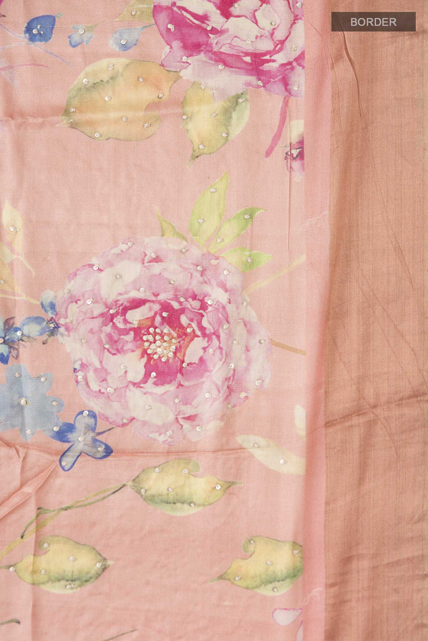 Peach Bhagalpuri Tussar Silk Saree - Image 3