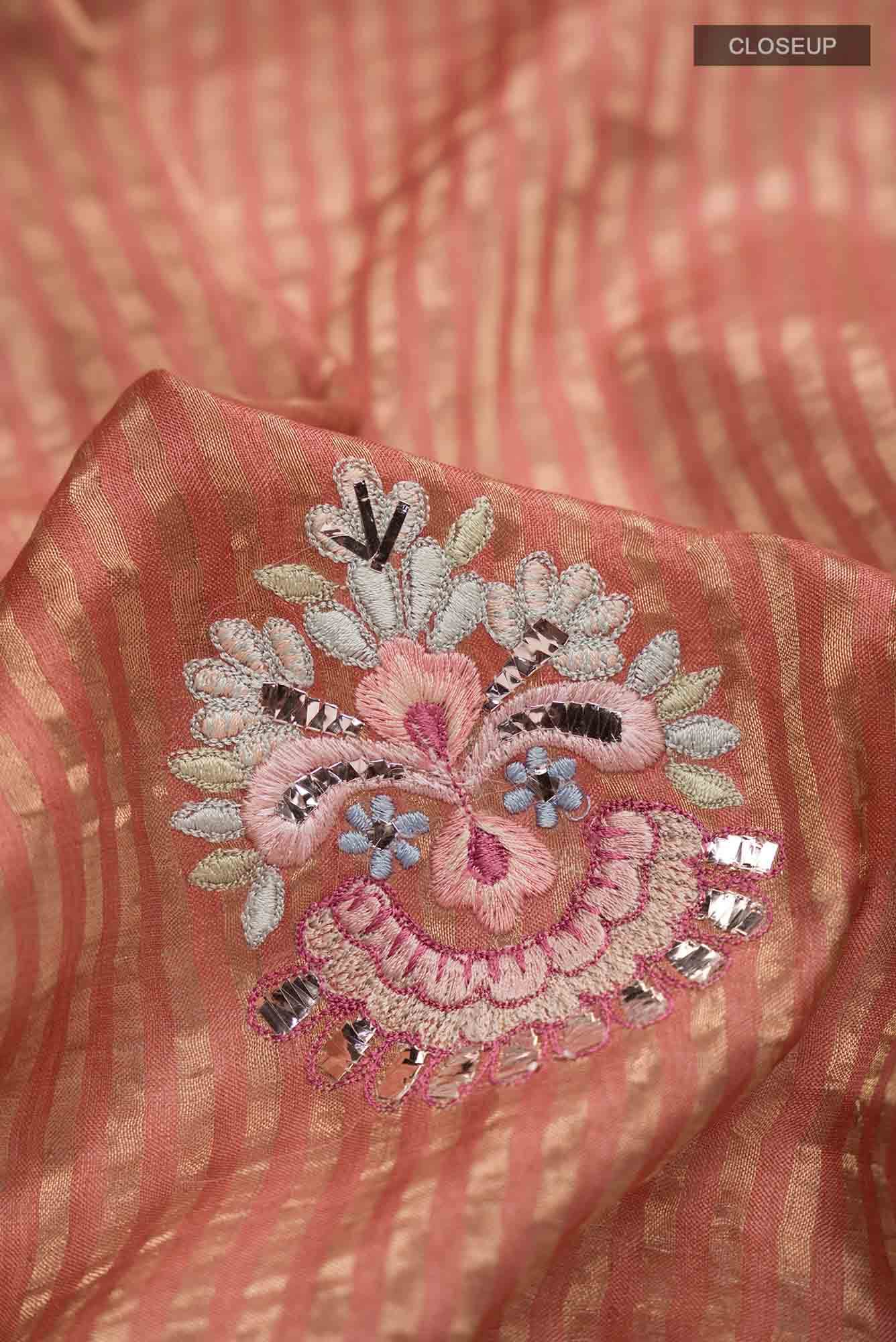 Peach Bhagalpuri Tussar Silk Saree - Image 3