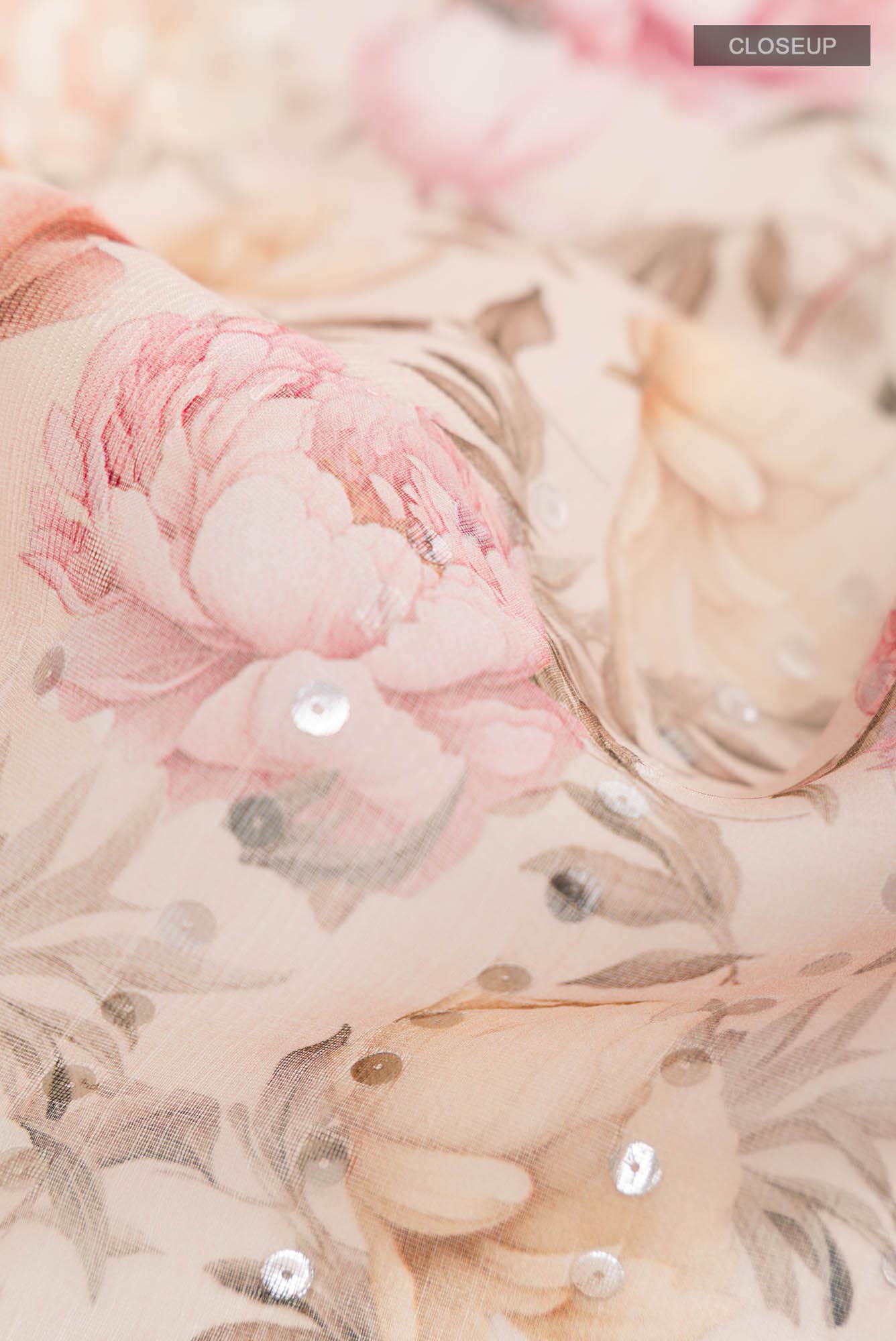 Peach Bhagalpuri Tussar Silk Saree - Image 3