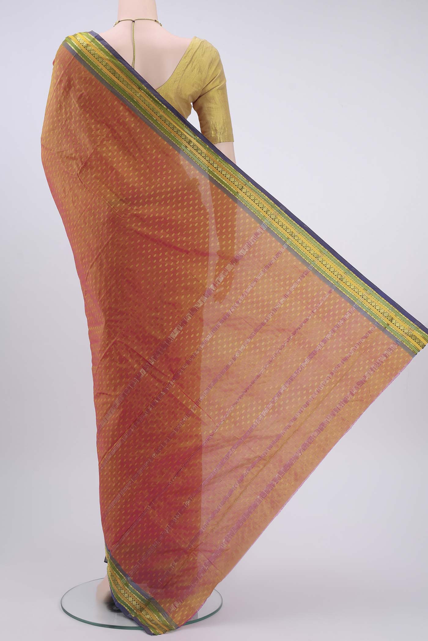 Peach Blended Bangalore Silk Saree - Image 3