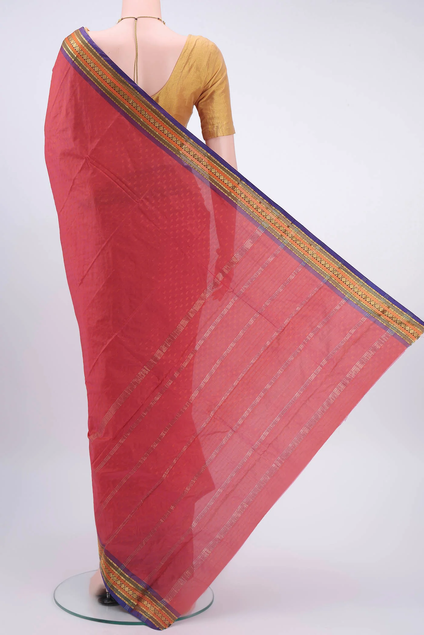 Peach Blended Bangalore Silk Saree - Image 3