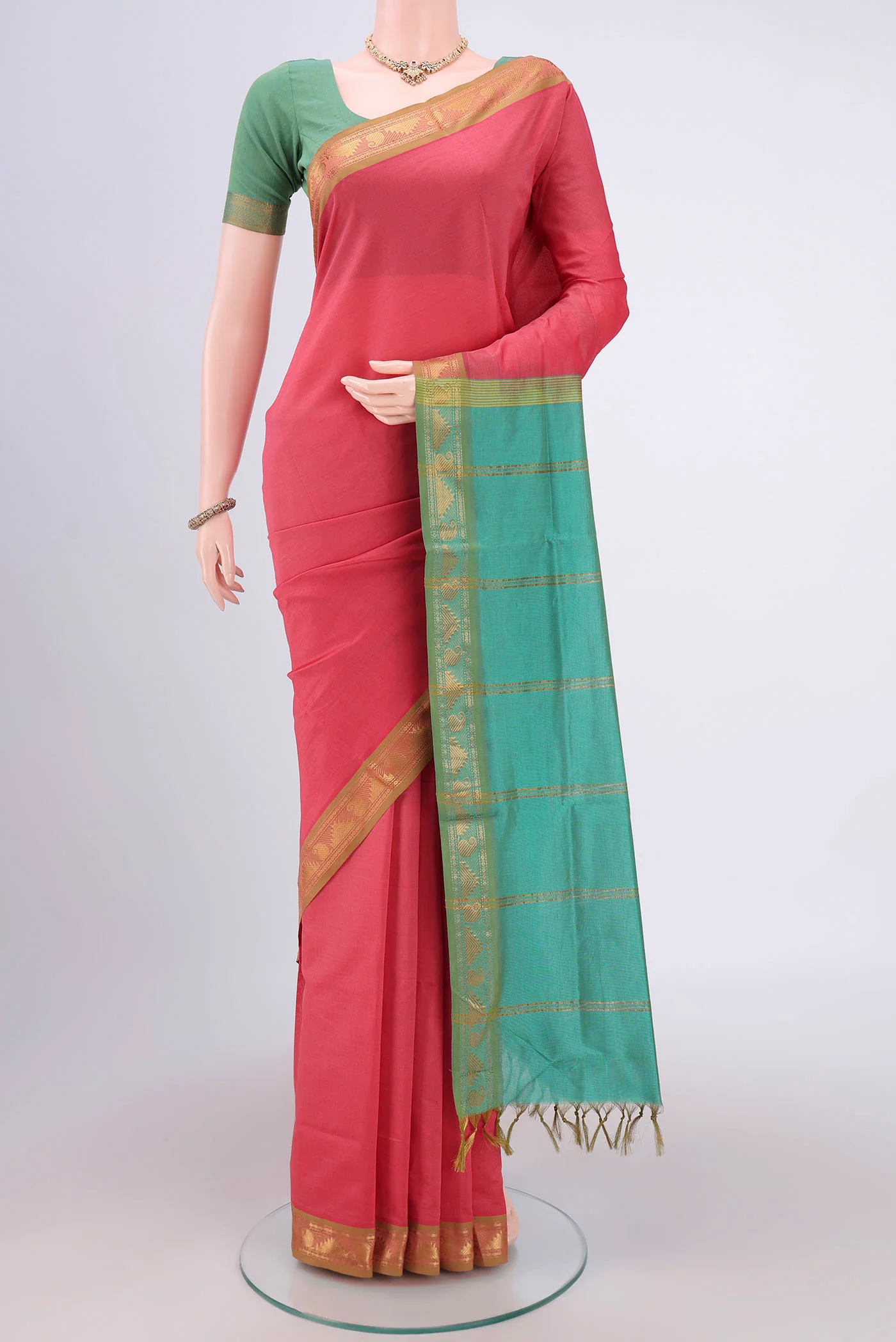 Coral Blended Poly Cotton Saree