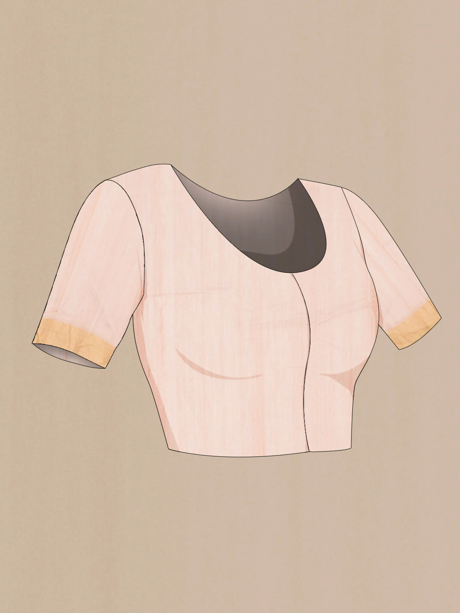 Peach Chanderi Silk Cotton Saree - Image 2