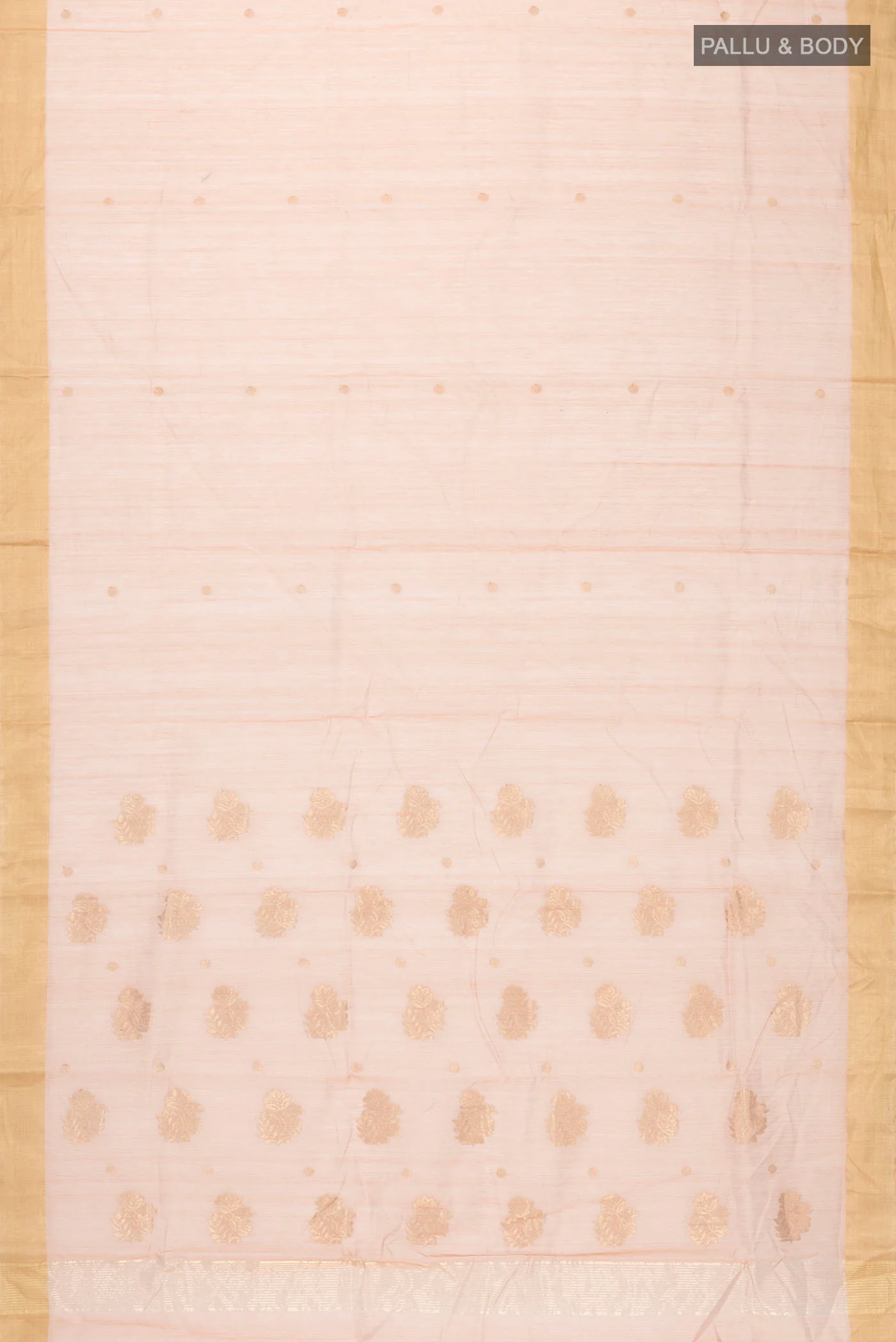 Peach Chanderi Silk Cotton Saree - Image 3