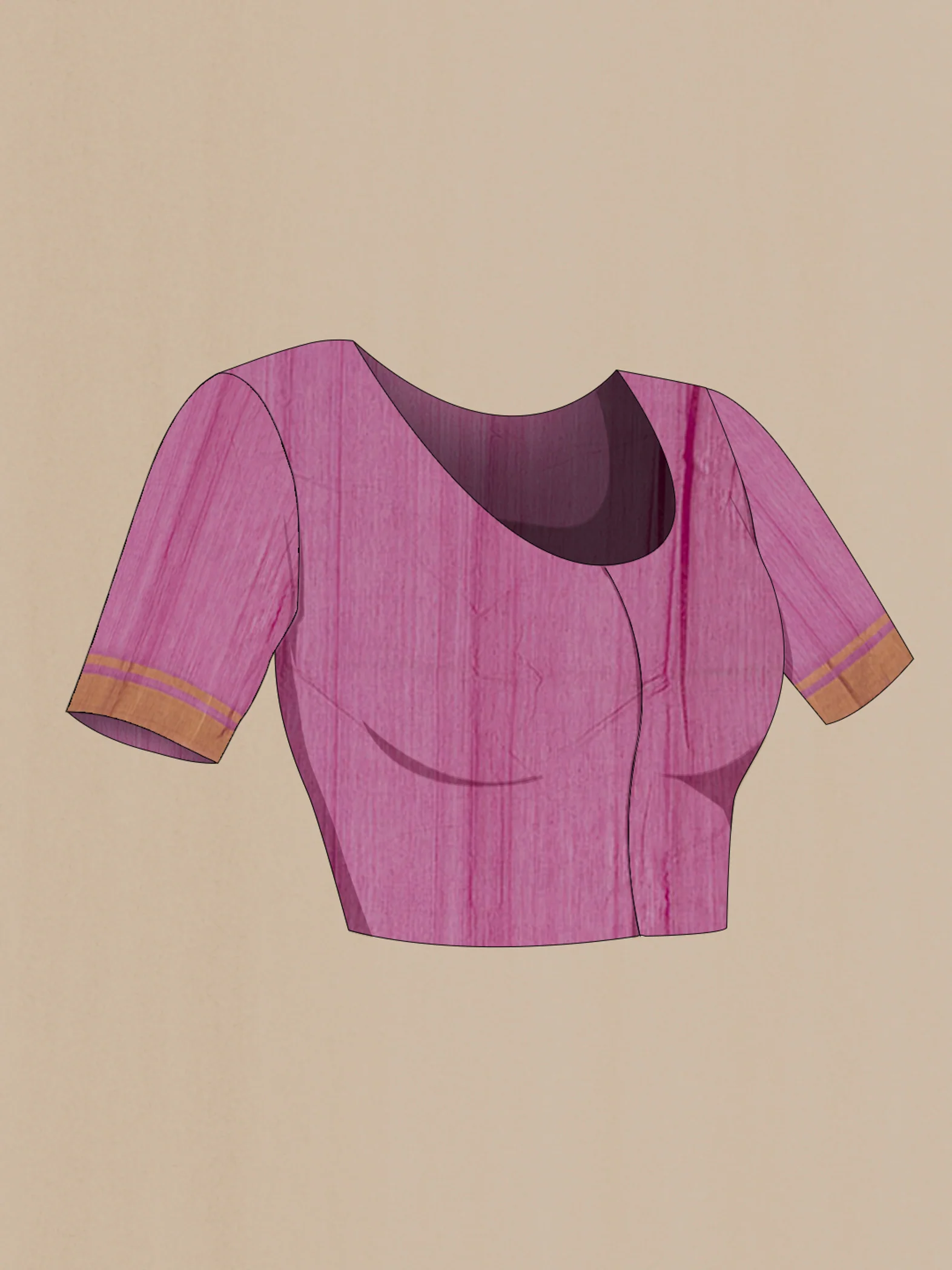 Rose pink Chanderi Silk Cotton Saree - Image 4