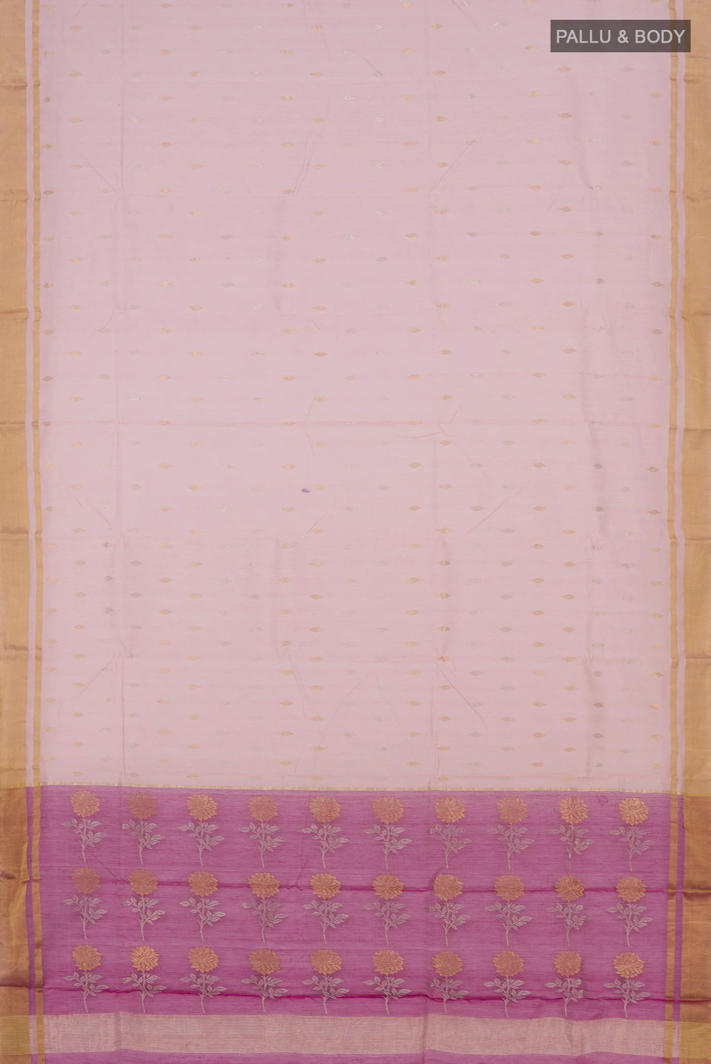 Rose pink Chanderi Silk Cotton Saree - Image 5