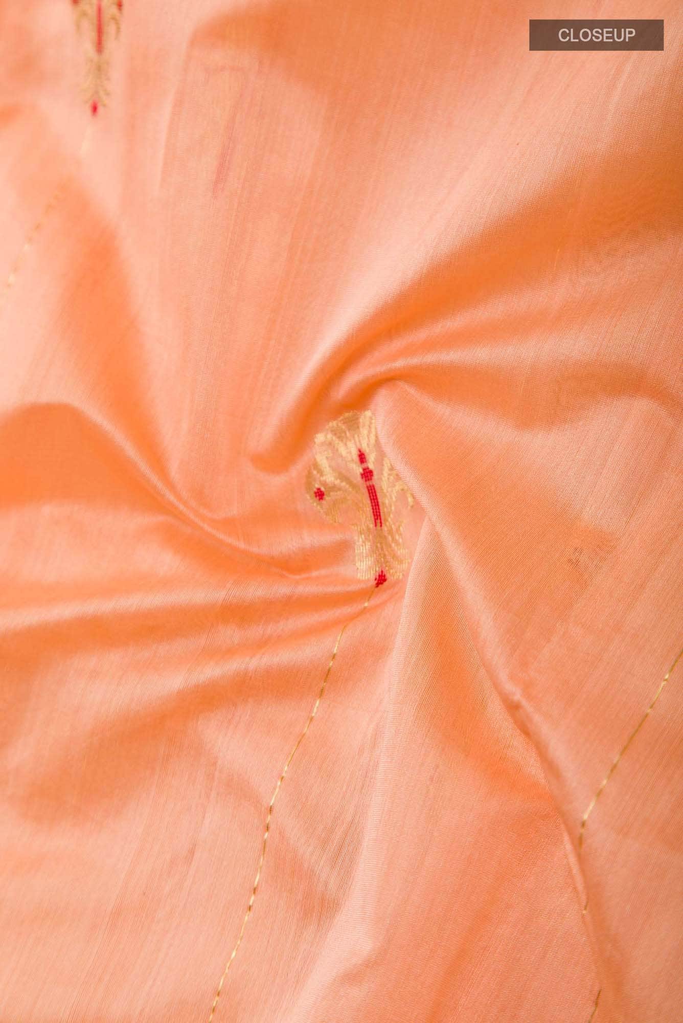 Navya  Peach Chanderi Silk Cotton Saree - Image 3