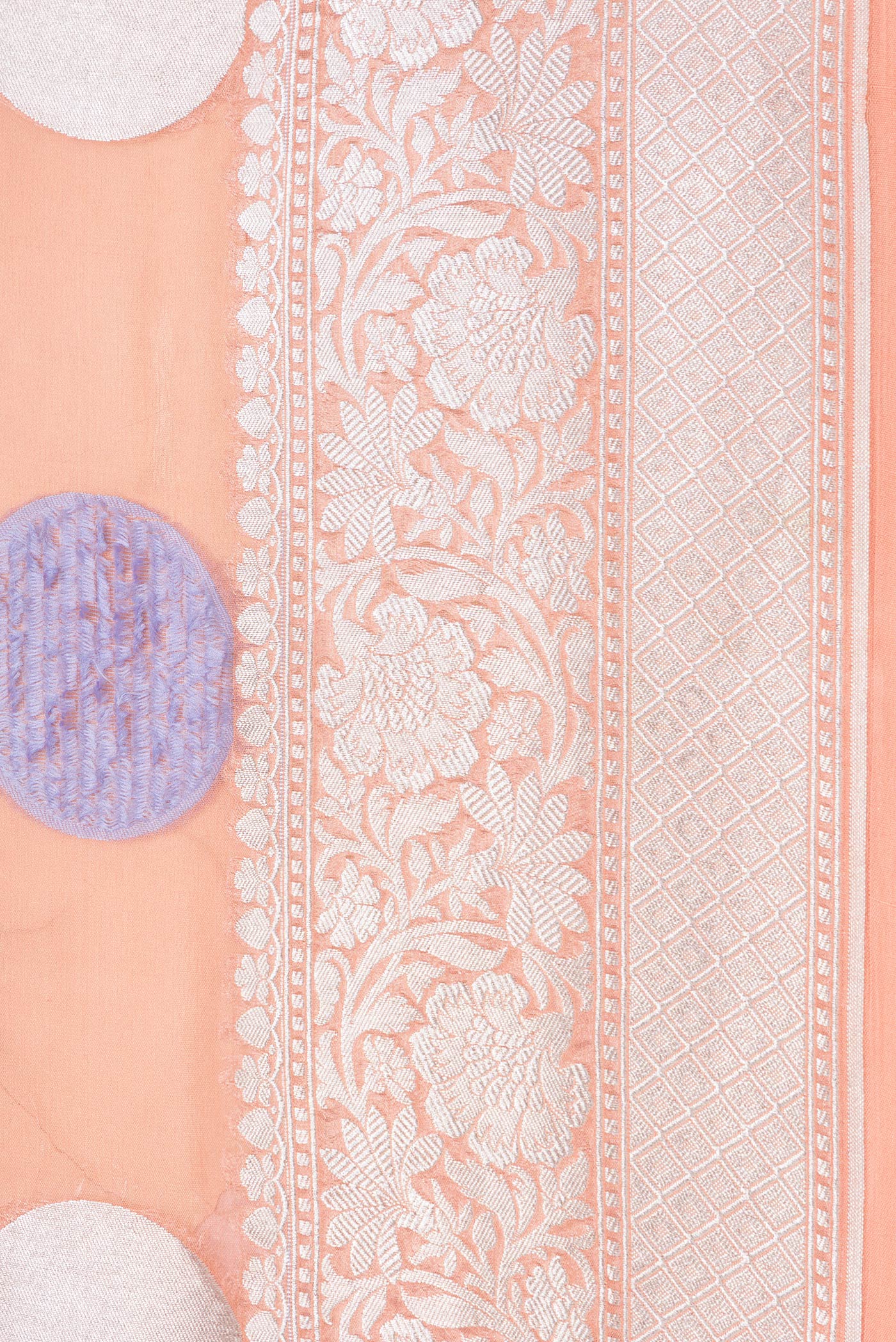 Peach Banarasi Georgette Saree - Image 3