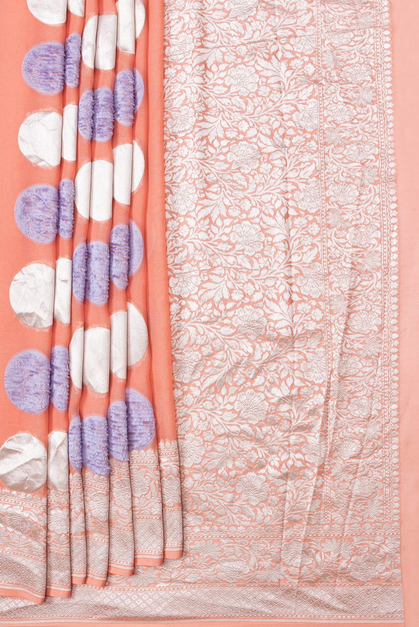 Peach Banarasi Georgette Saree - Image 4