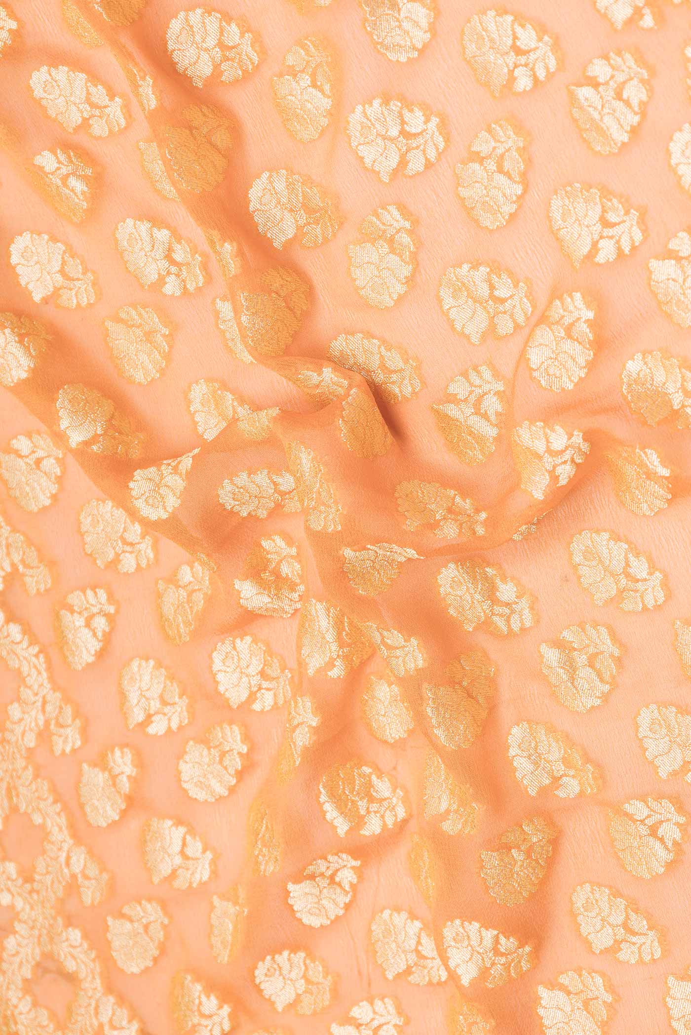 Peach Dual Tone Banarasi Georgette Saree - Image 2