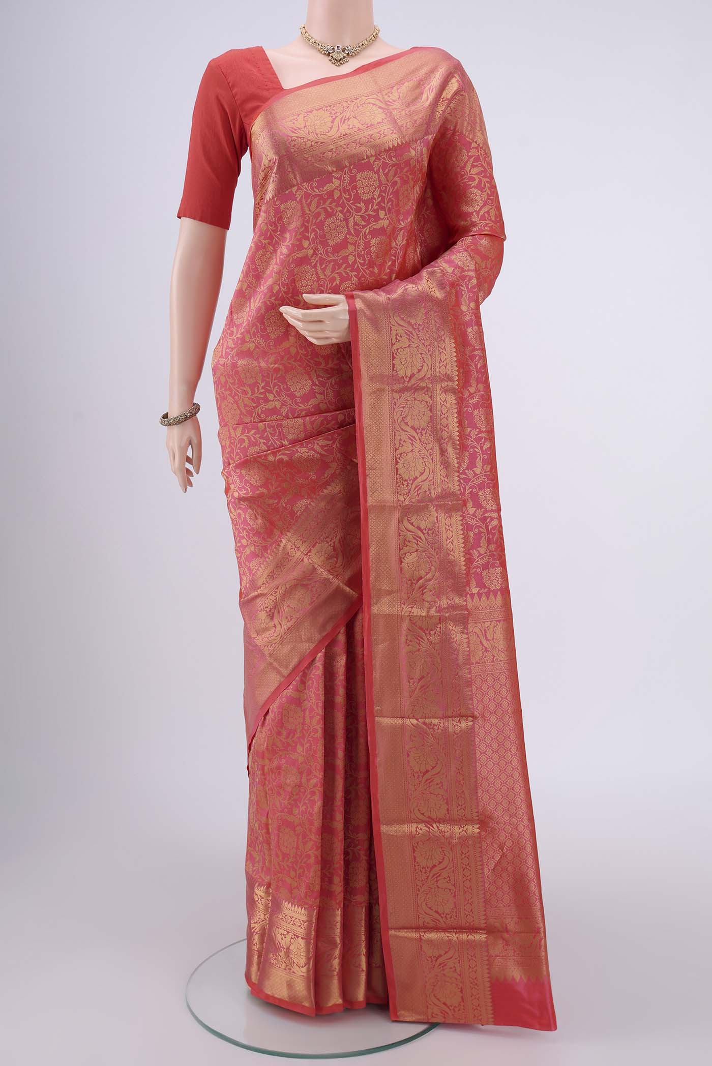Coral Bangalore Silk Saree