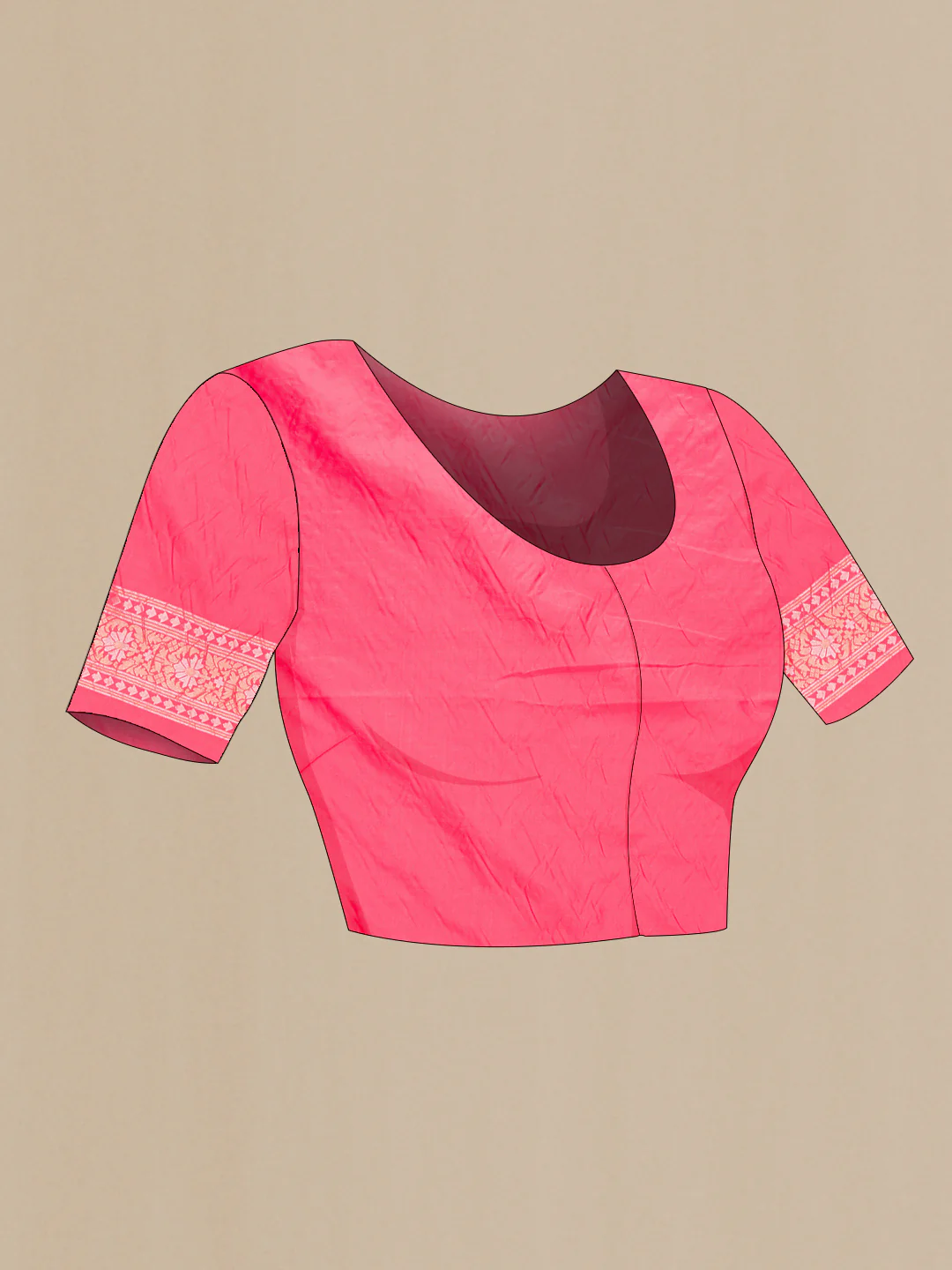 Pink Blended Banarasi Silk Saree - Image 2