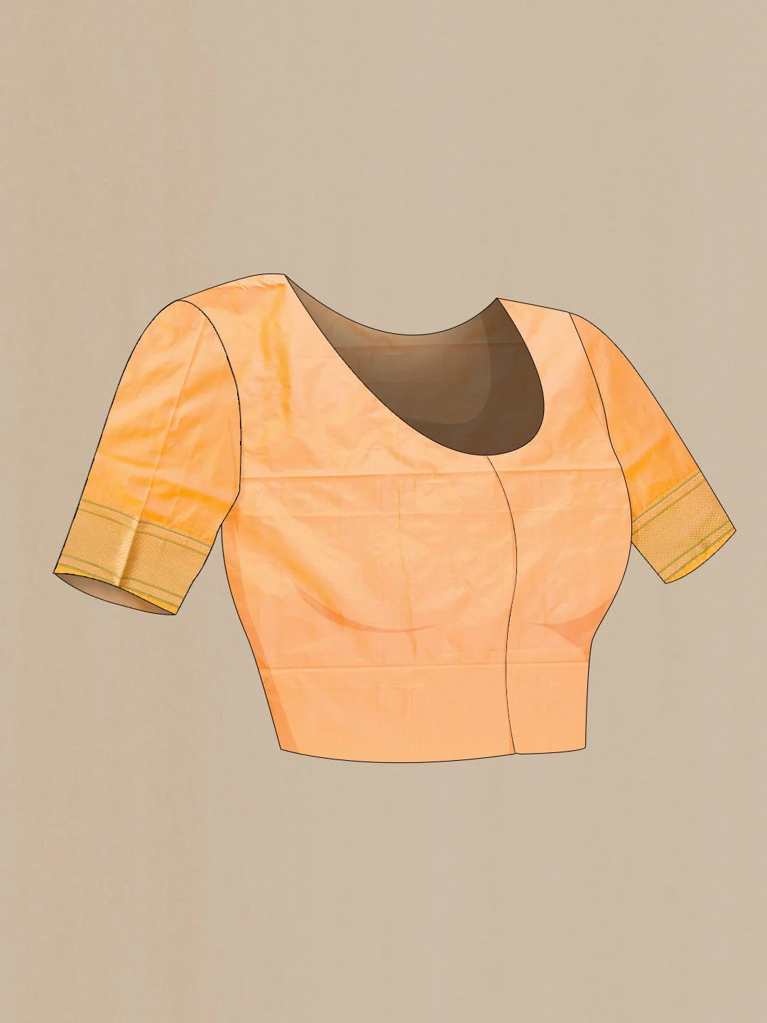 Peach Dual Tone Blended Paithani Silk Saree - Image 4