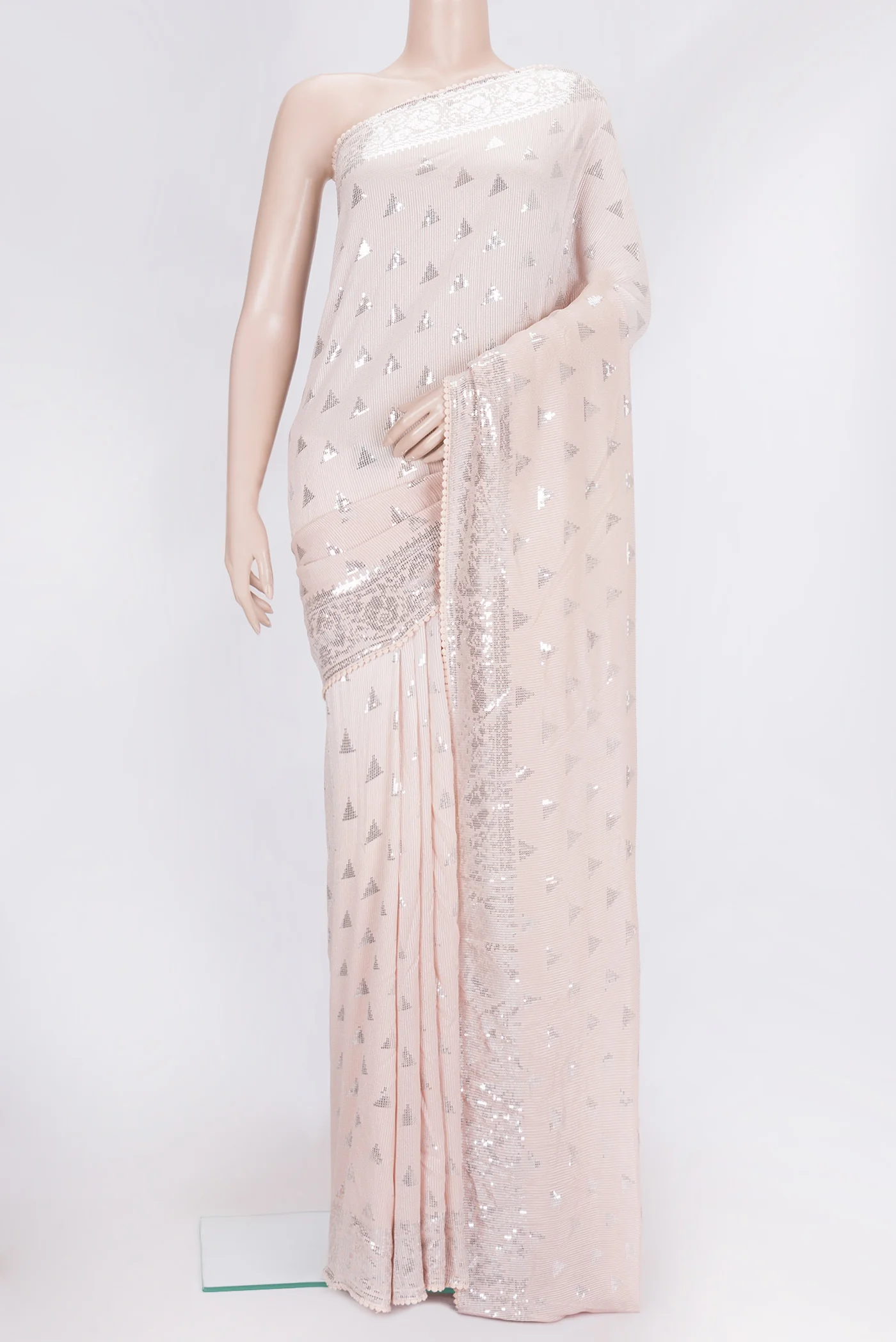 Peach Georgette Saree