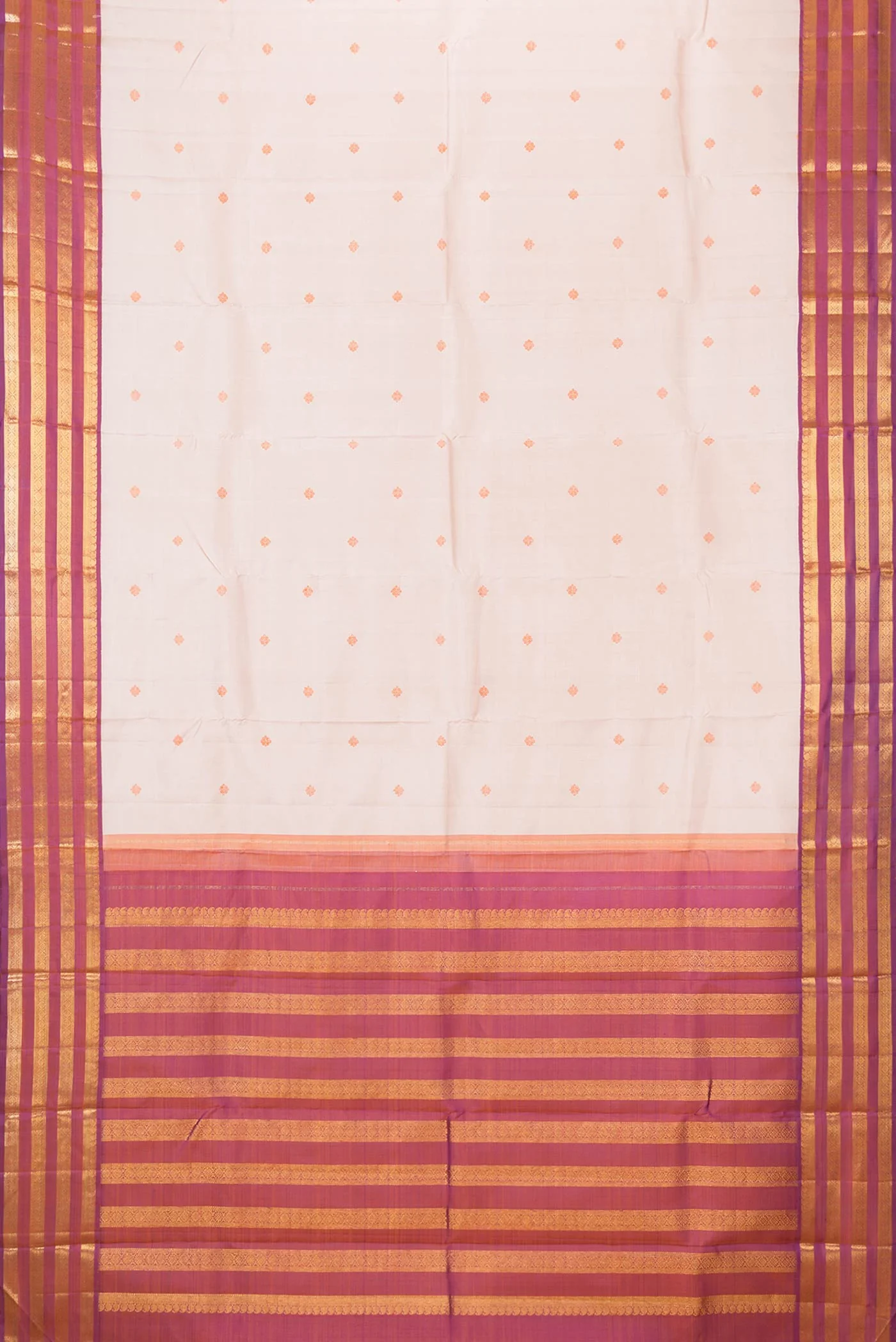 Peach Dual Tone Kanjivaram Saree - Image 6