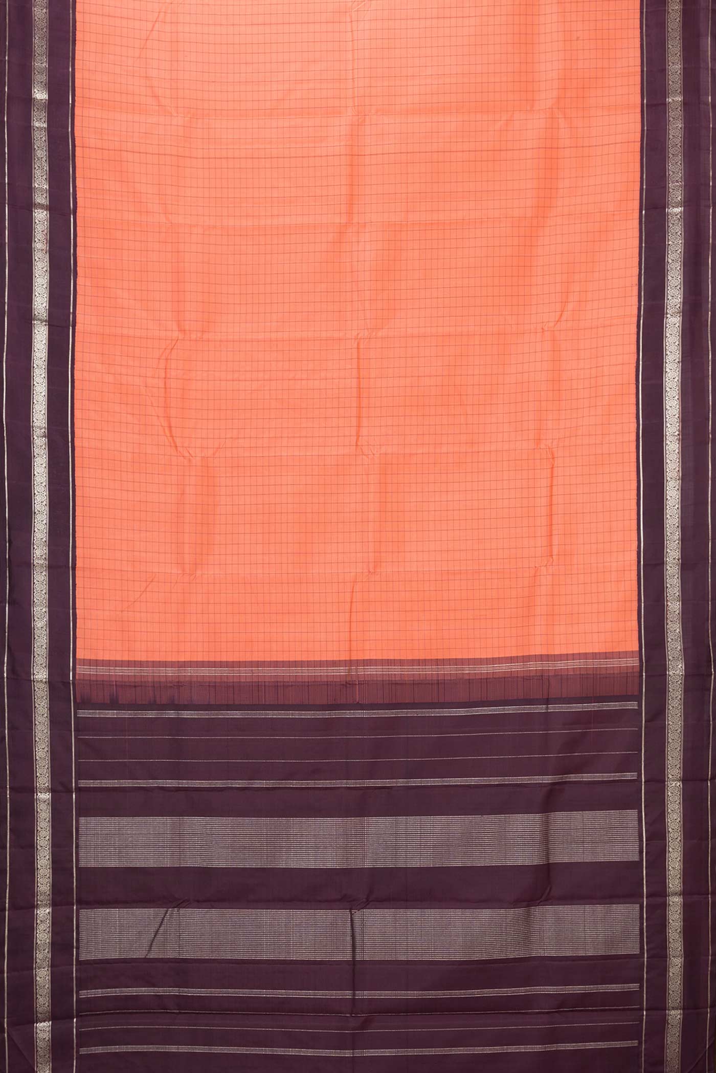Peach Dual Tone Kanjivaram Saree - Image 6