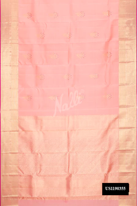 Peach Dual Tone Kanchipuram Silk Saree