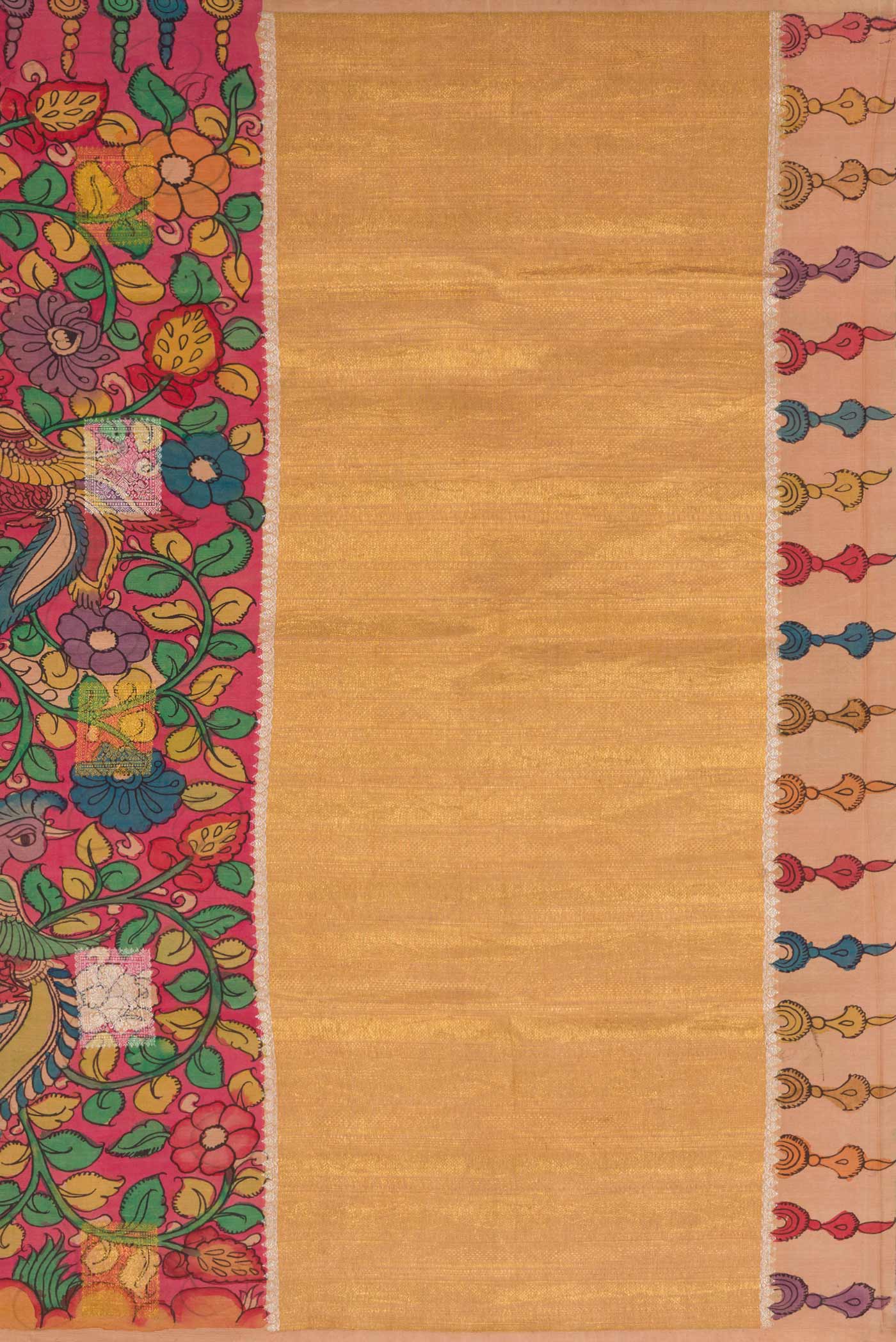 Coral Kanchipuram Silk Saree - Image 8