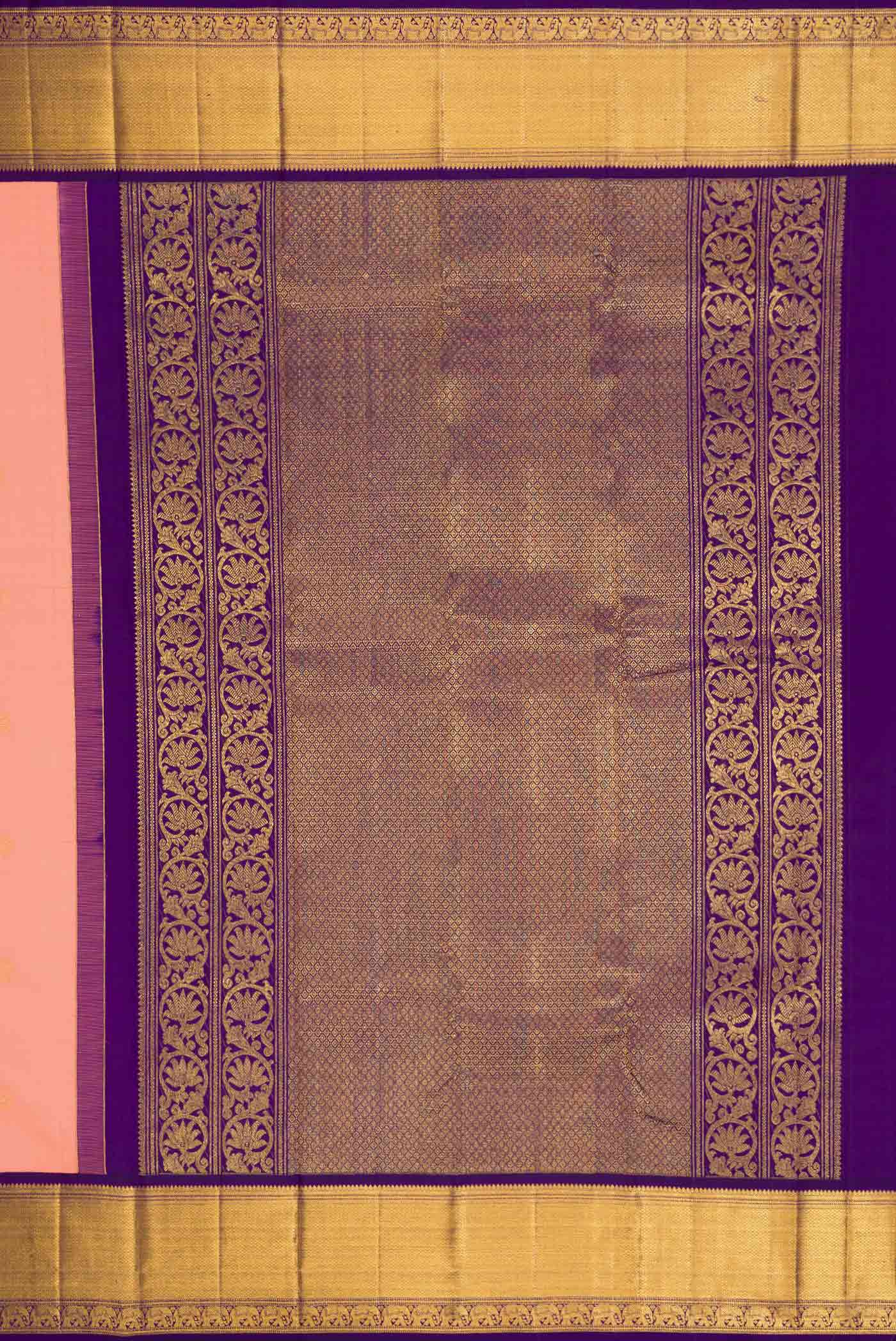 Peach Kanchipuram Silk Saree - Image 7
