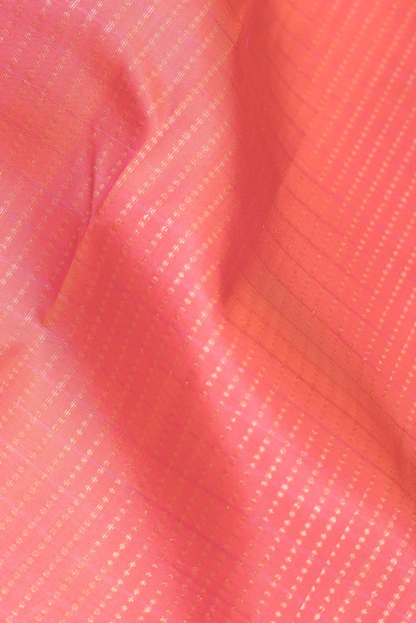 Orange with Pink Color Kanchipuram Silk Saree - Image 2